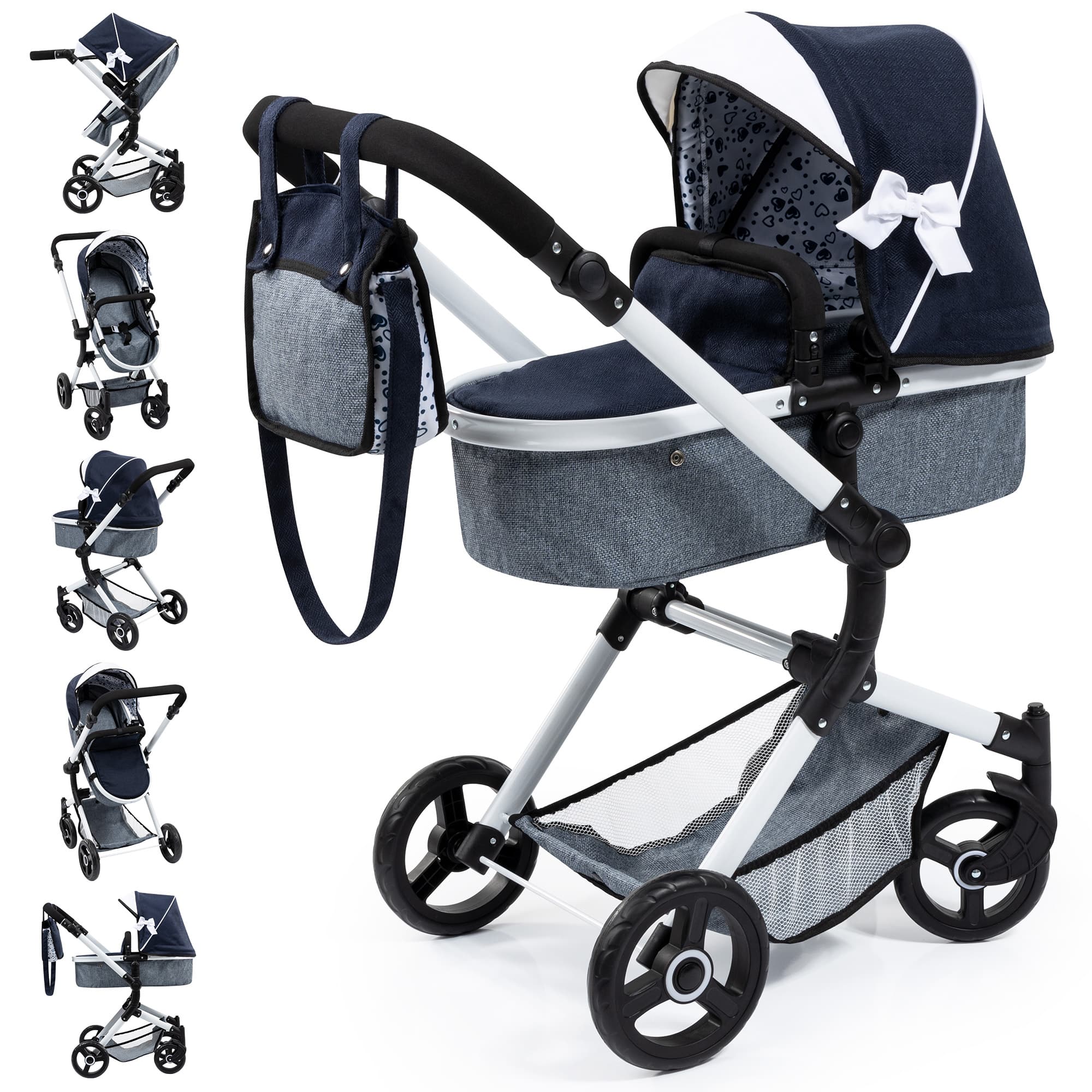Bayer Design Neo Vario Blue &#x26; Gray Baby Doll Pram Set