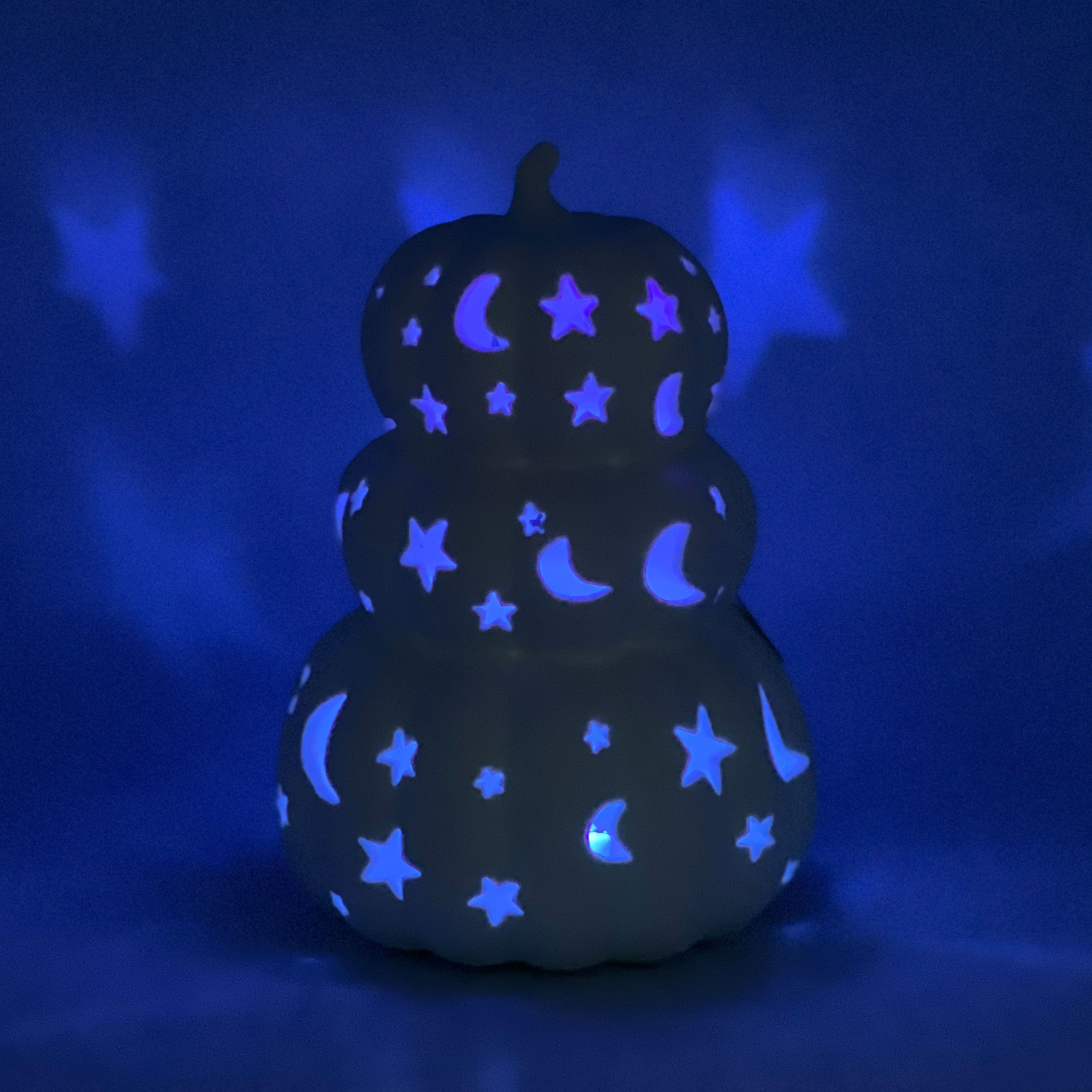 8" DIY Ceramic LED Star & Moon Pumpkin Stack Décor by Make Market®