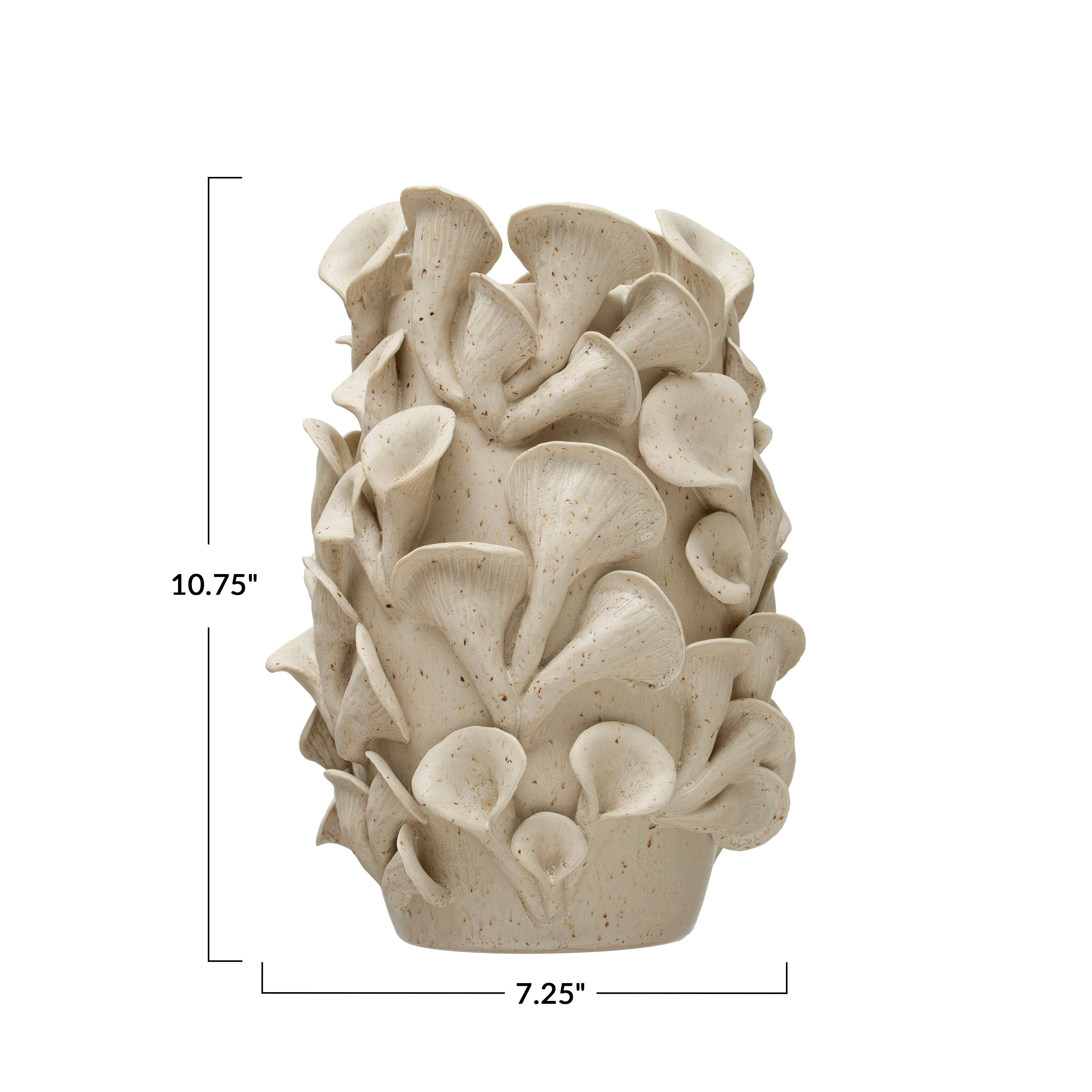 Hello Honey® 11" White Reactive Glaze Handmade Organic Stoneware Sculpted Vase