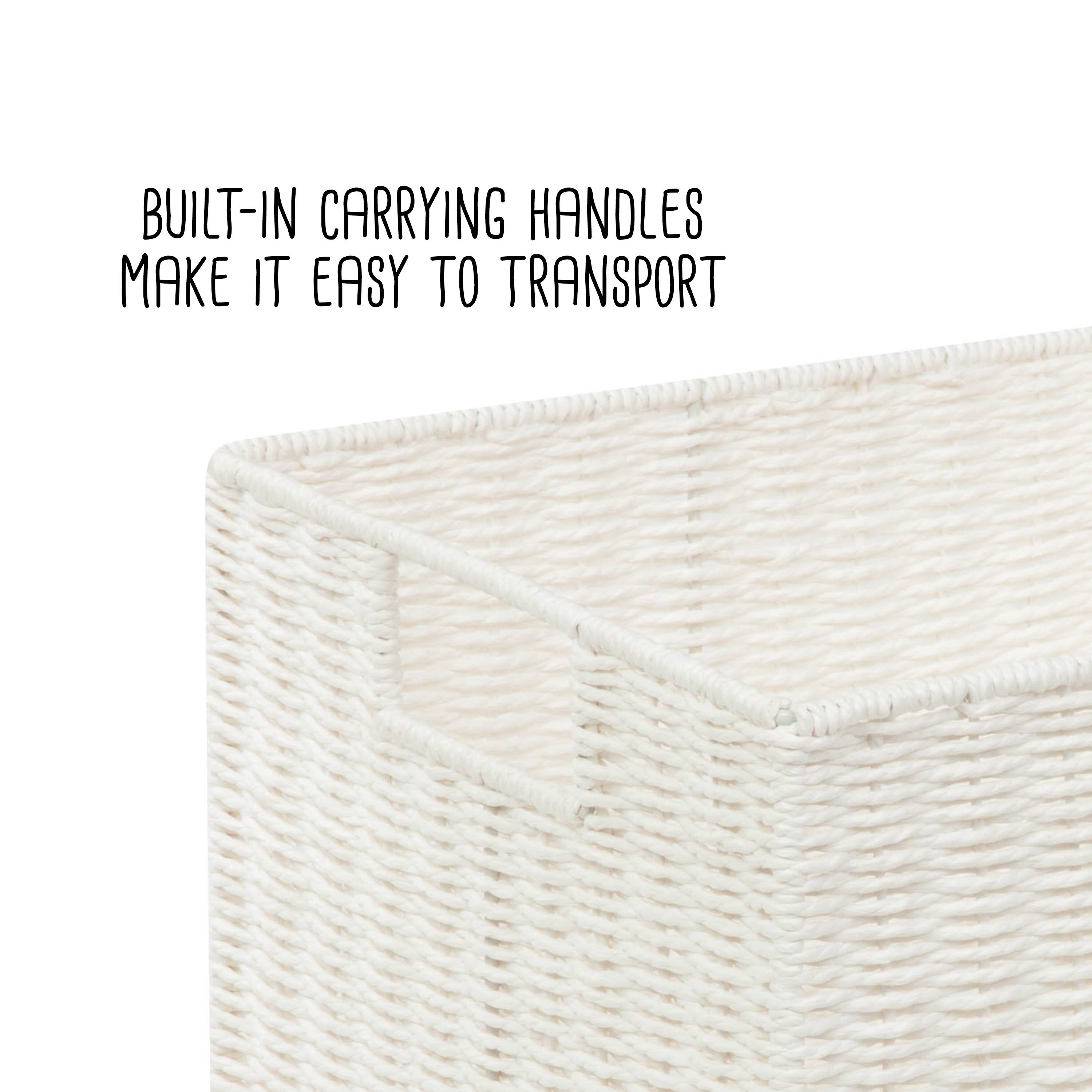 Honey Can Do White Parchment Cord Storage Basket