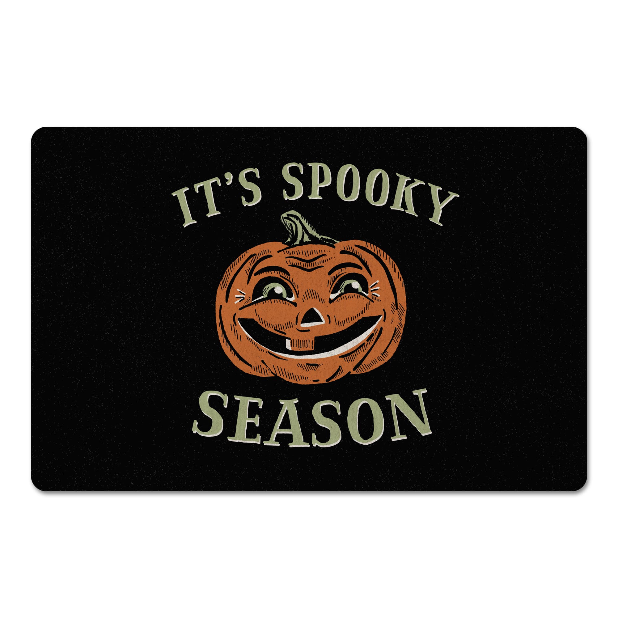 Retro Pumpkin Spooky Season Floor Mat