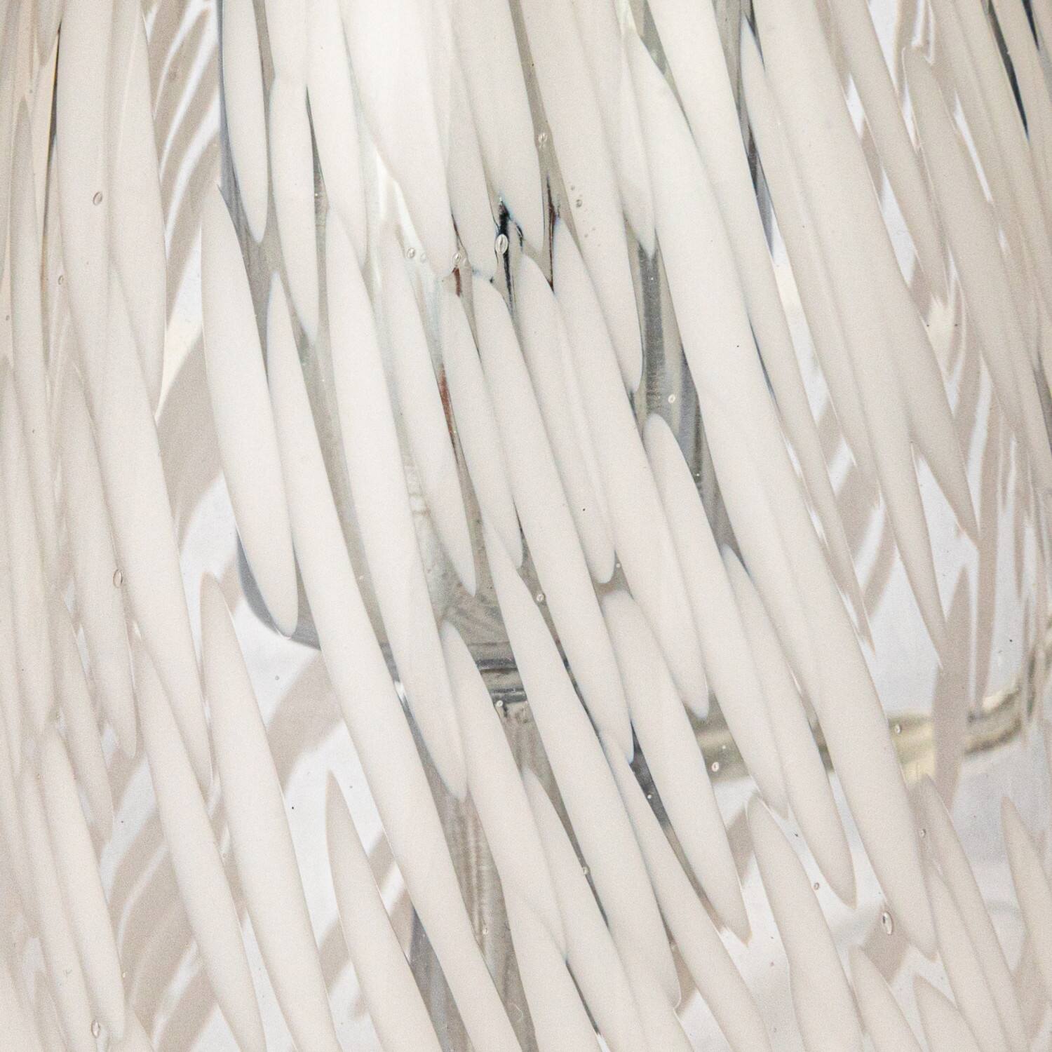 Hello Honey® 7.75" White Round Blown Glass Mushroom Shaped Table Lamp with Inline Switch