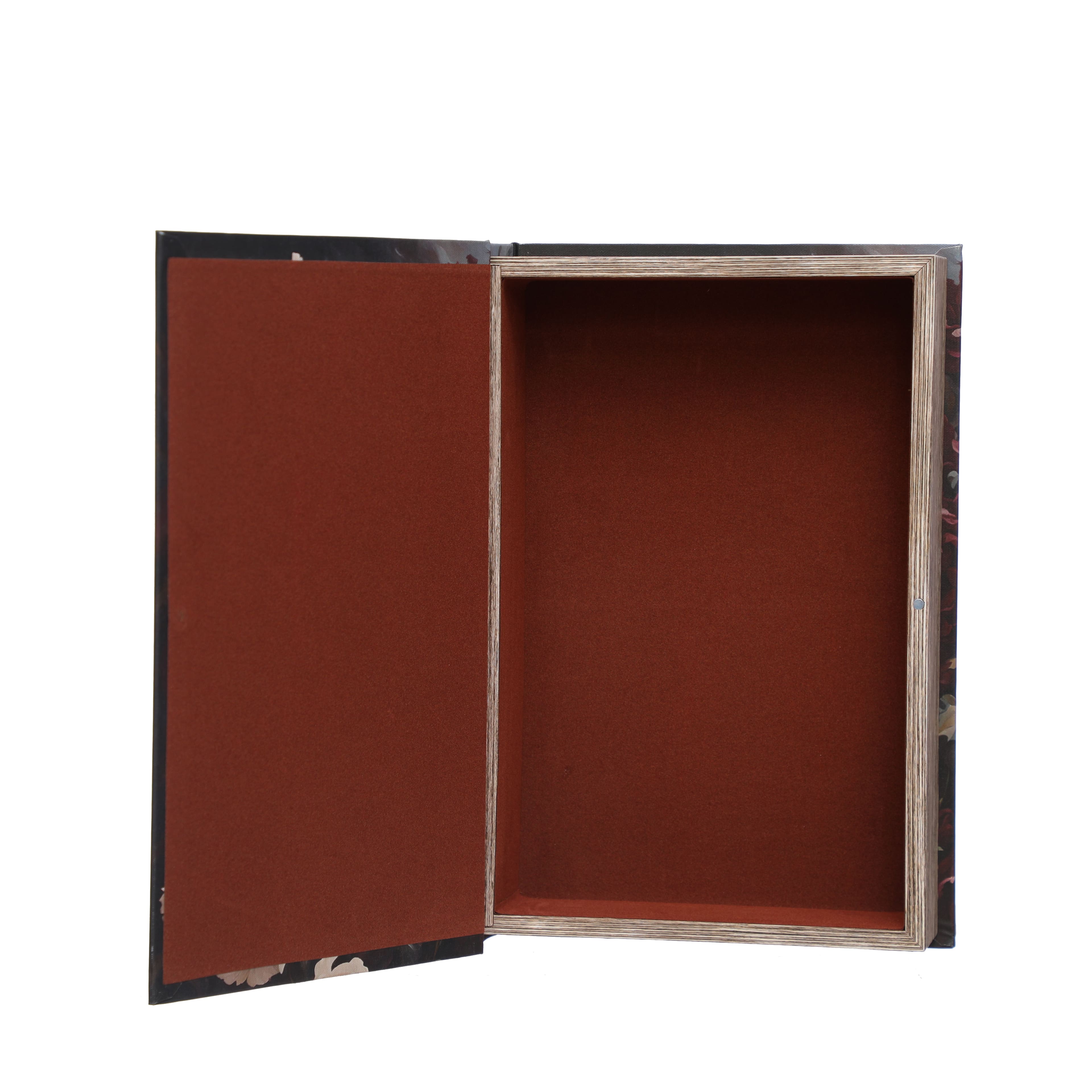 13&#x22; Black, Cream &#x26; Burgundy Floral Tabletop Book Box by Ashland&#xAE;