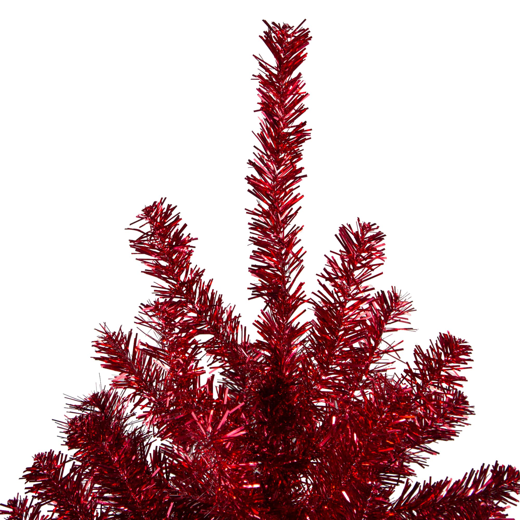 7ft. Unlit Metallic Red Tinsel Artificial Christmas Tree