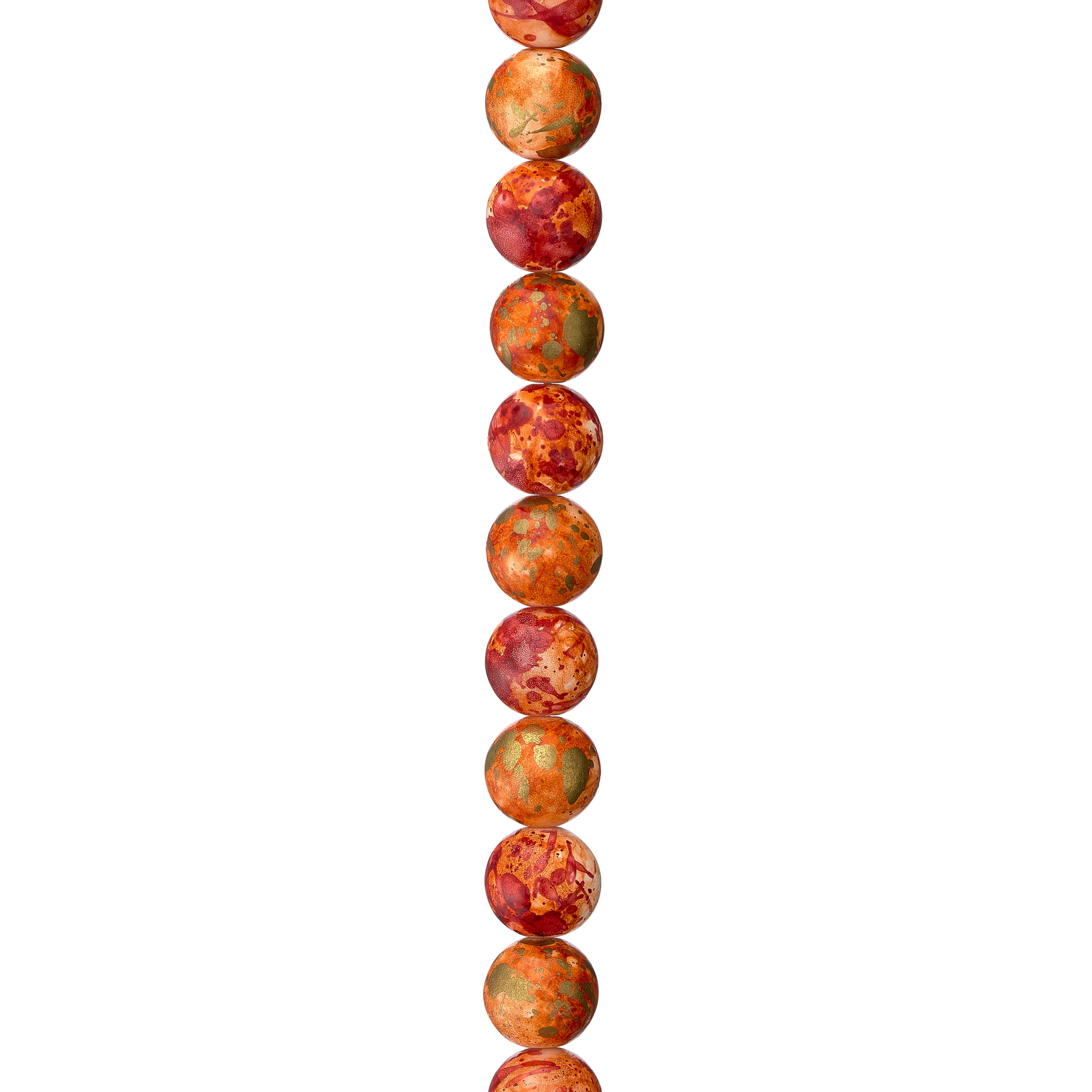 12 Pack: Orange Swirl Ceramic Round Beads, 10mm by Bead Landing&#x2122;