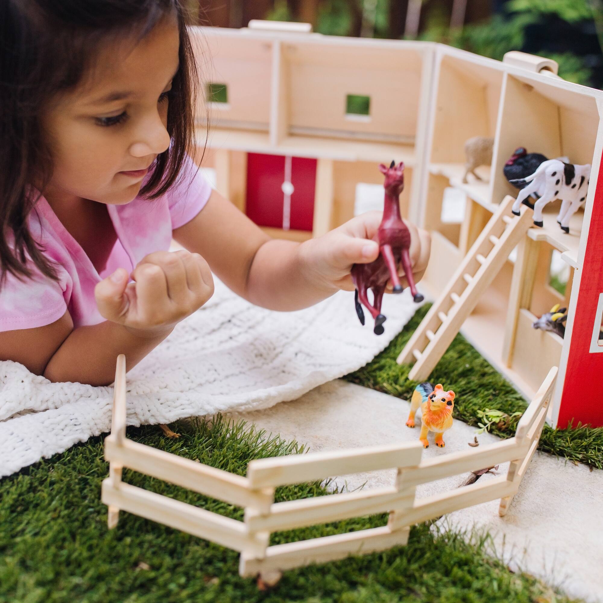 Melissa & Doug® Wooden Fold & Go Barn | Michaels