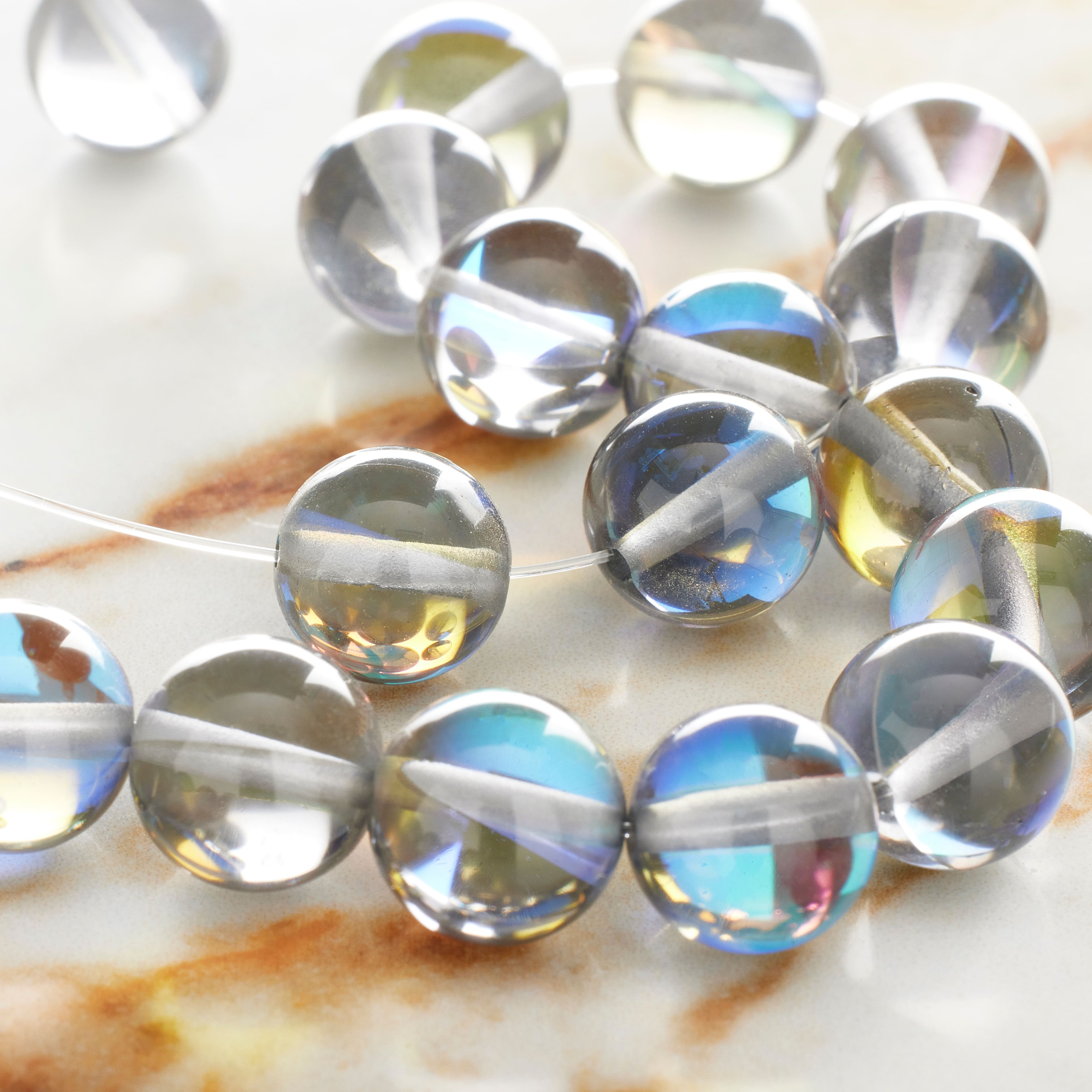 Gray Opal Glass Round Beads, 10mm by Bead Landing&#x2122;