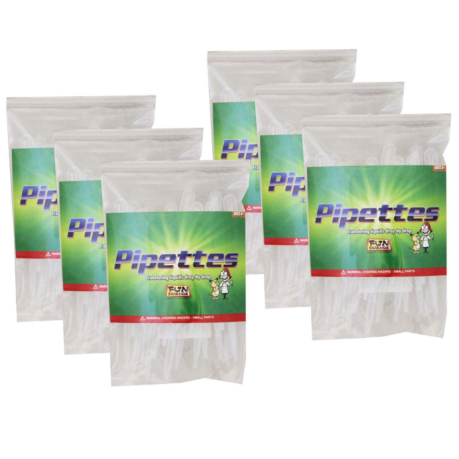 Fun Science&#xAE; 2mL Pipettes, 6 Packs of 25