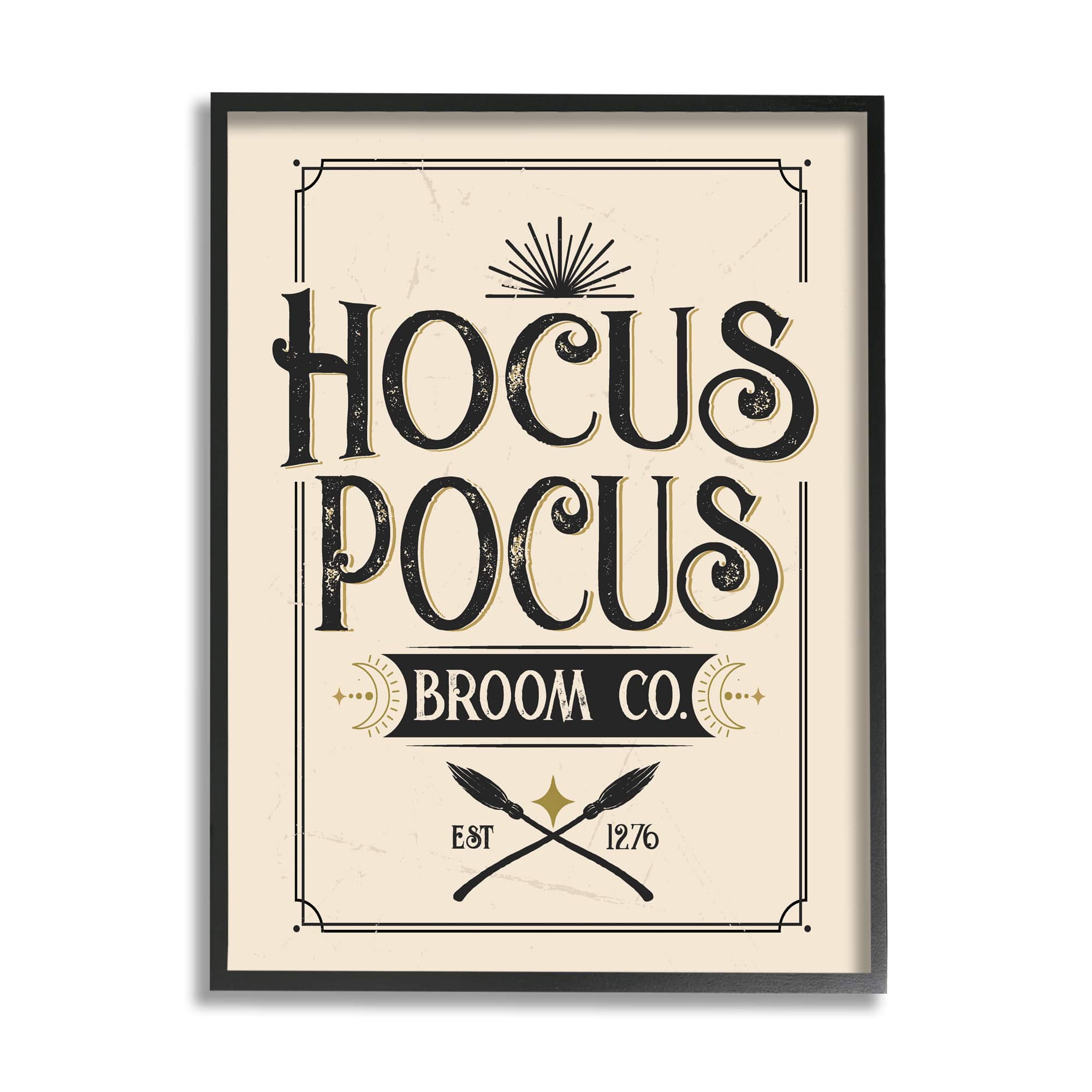 Stupell Industries Hocus Pocus Broom Co Sign Framed Giclee Art