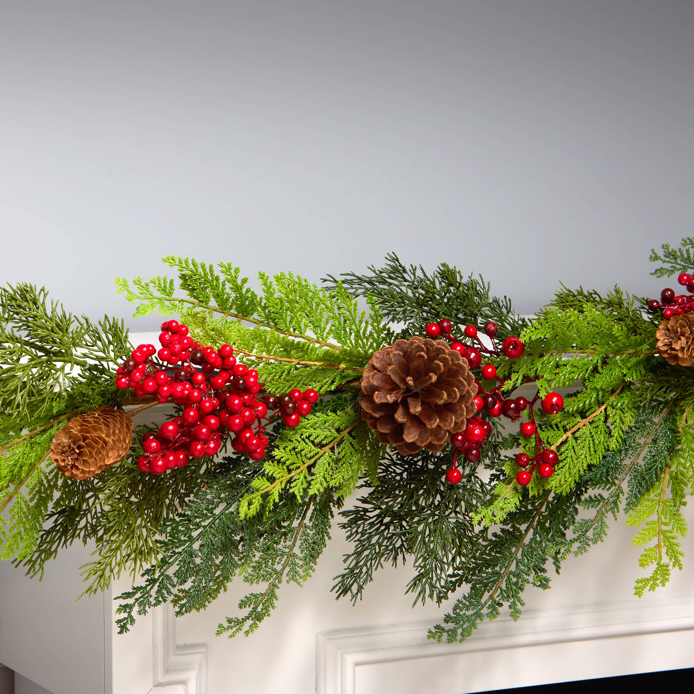 5ft. Christmas Joy Pinecone &#x26; Pine Leaf &#x26; Berry Garland