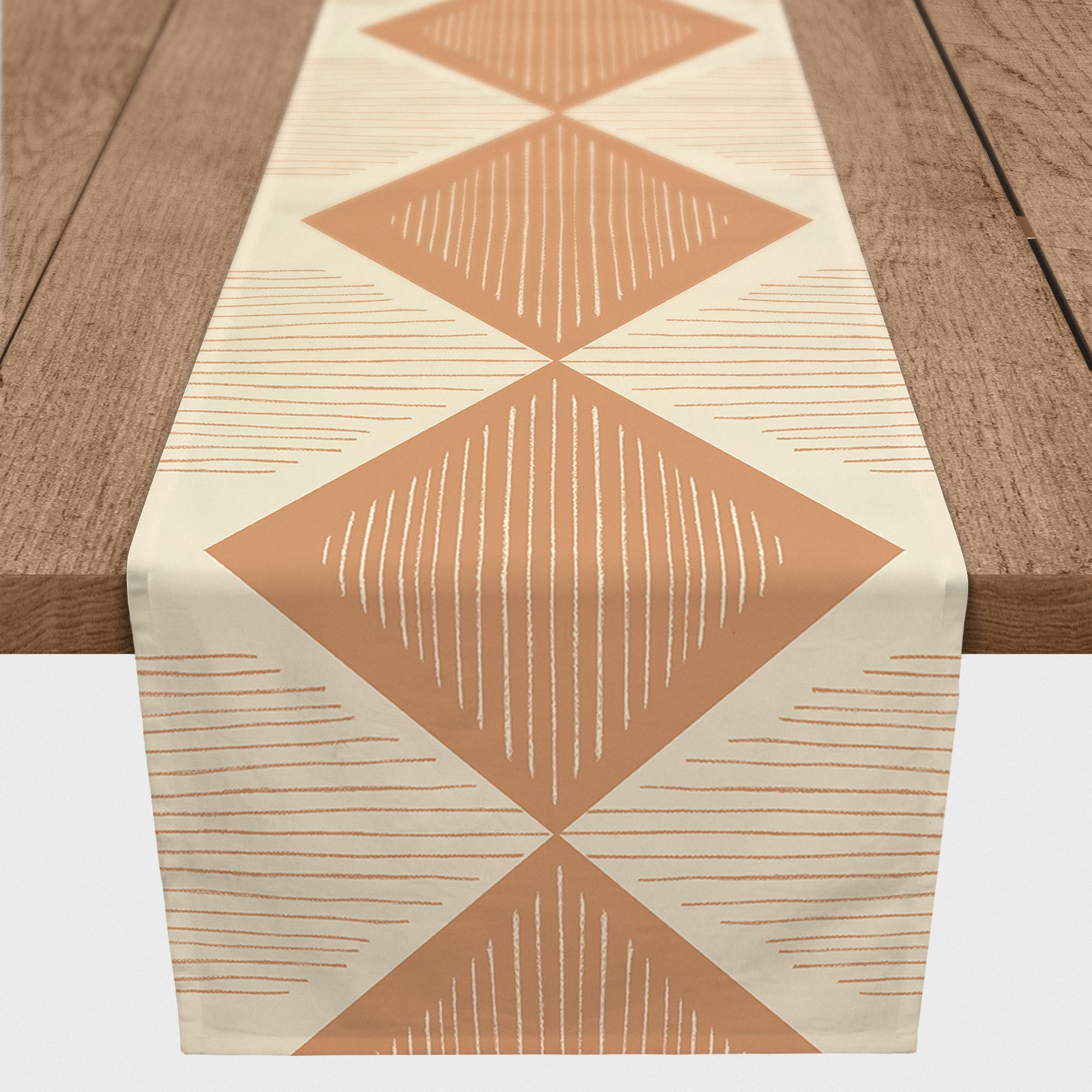 Loose Lines Triangle 16&#x22; x 72&#x22; Cotton Twill Runner