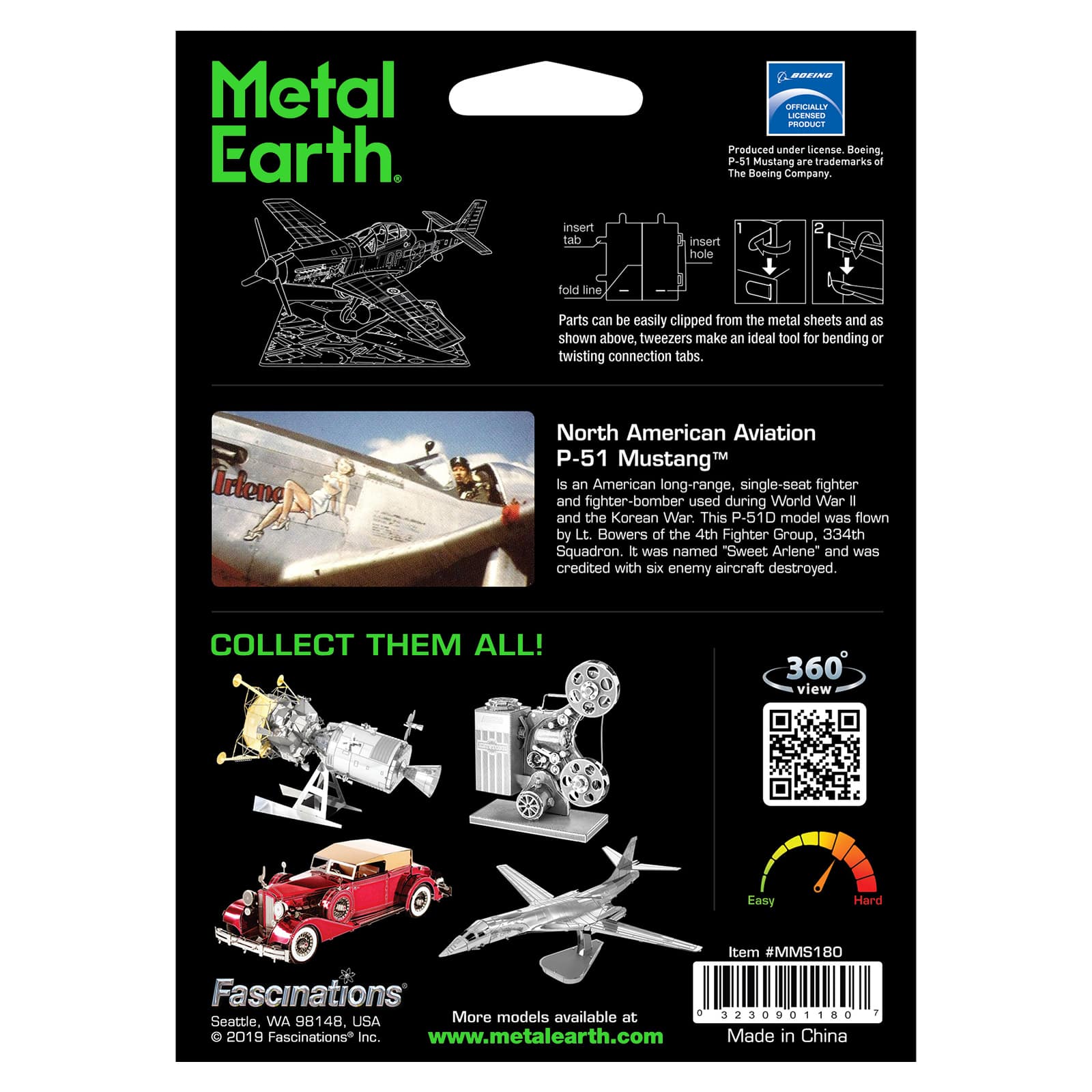 Metal P Fascinations Earth 51d Mustang Sweet Arlene 3d Model Kit Steel Toy Kids for sale online 