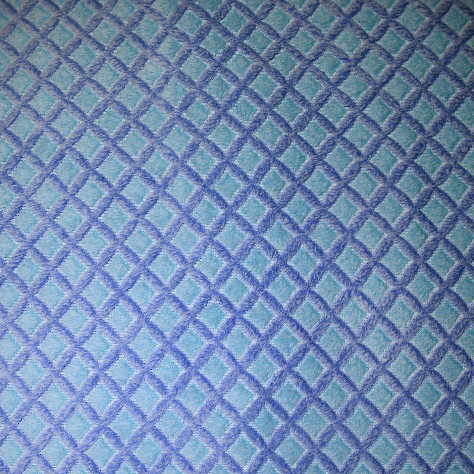 Blue Lattice Minky Fabric