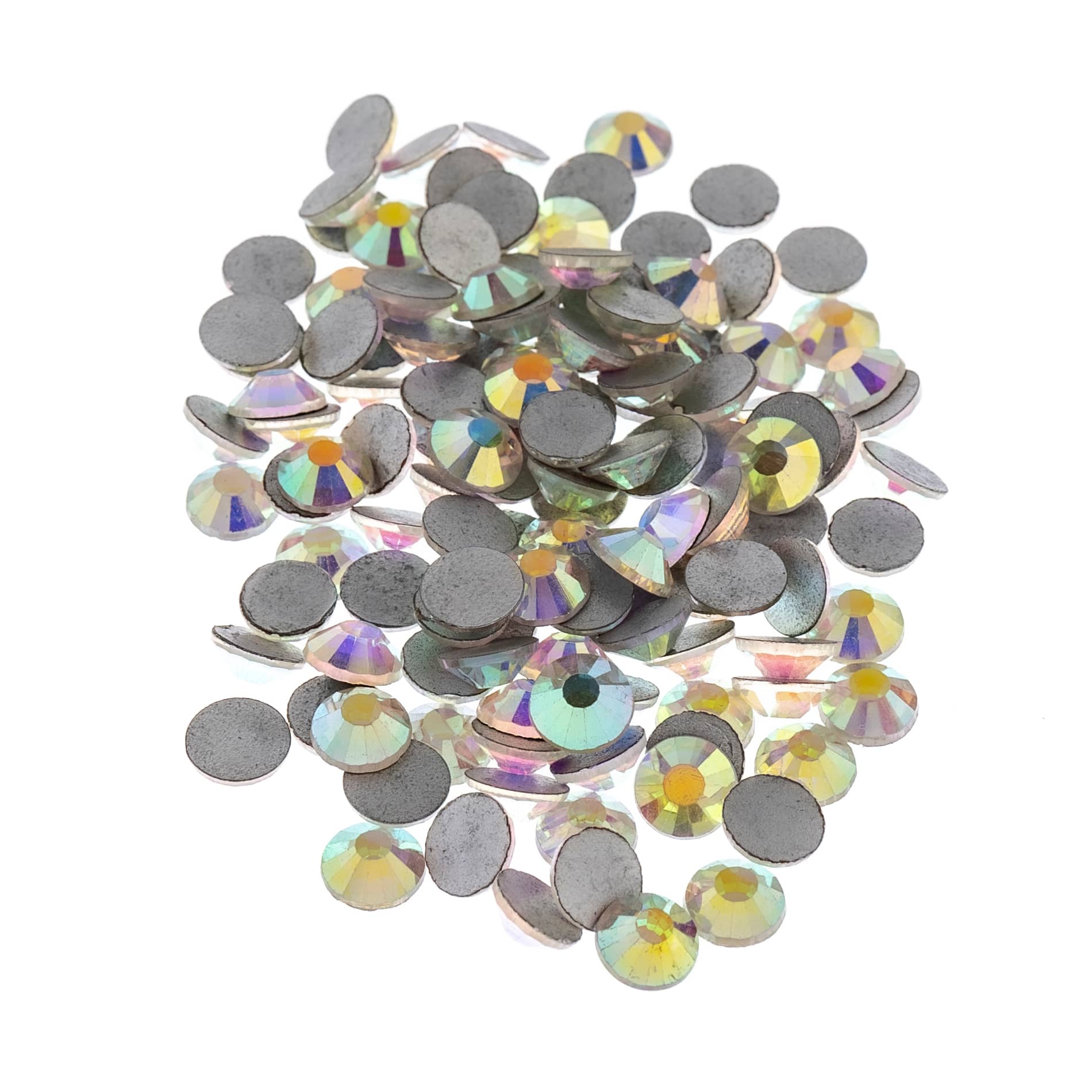Metallic Silver flat back crystal rhinestones loose flatback rhinestone  crystals glass beads 2mm 3mm 4mm 5mm 6mm Mixed Sizes