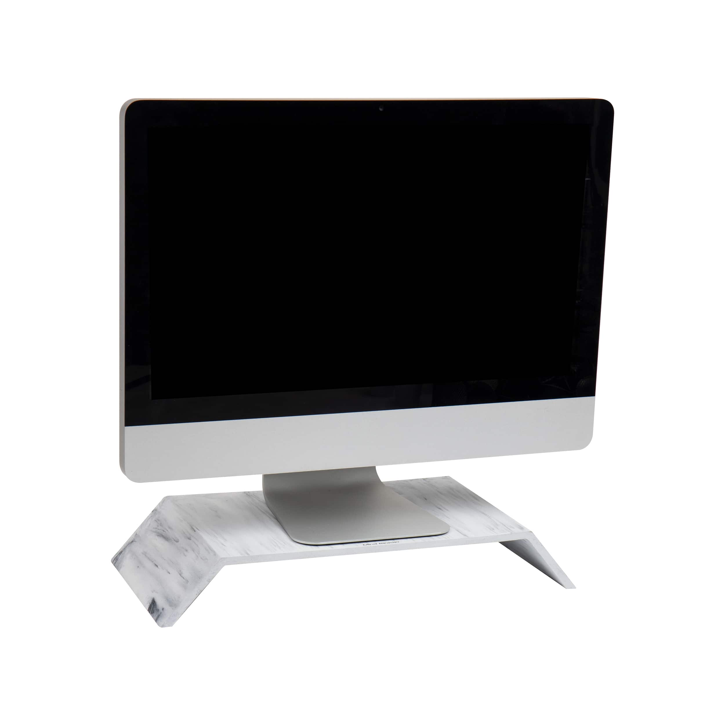 Mind Reader Marbella Collection White Monitor Stand