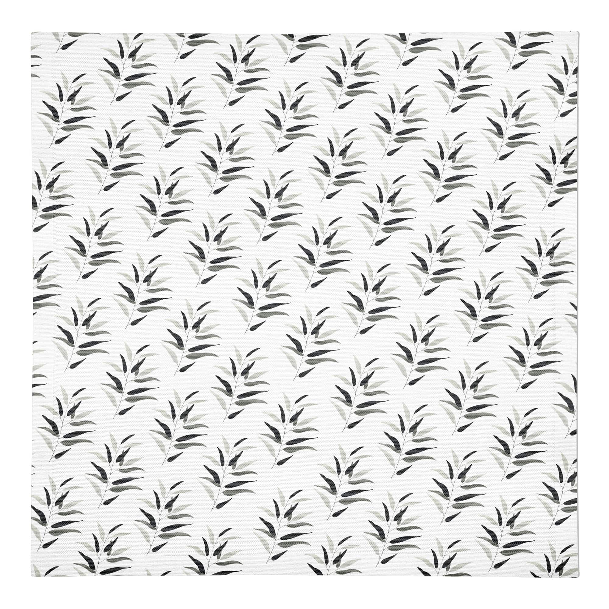 Dark Leaf Pattern 10" x 10" Cotton Twill Napkin