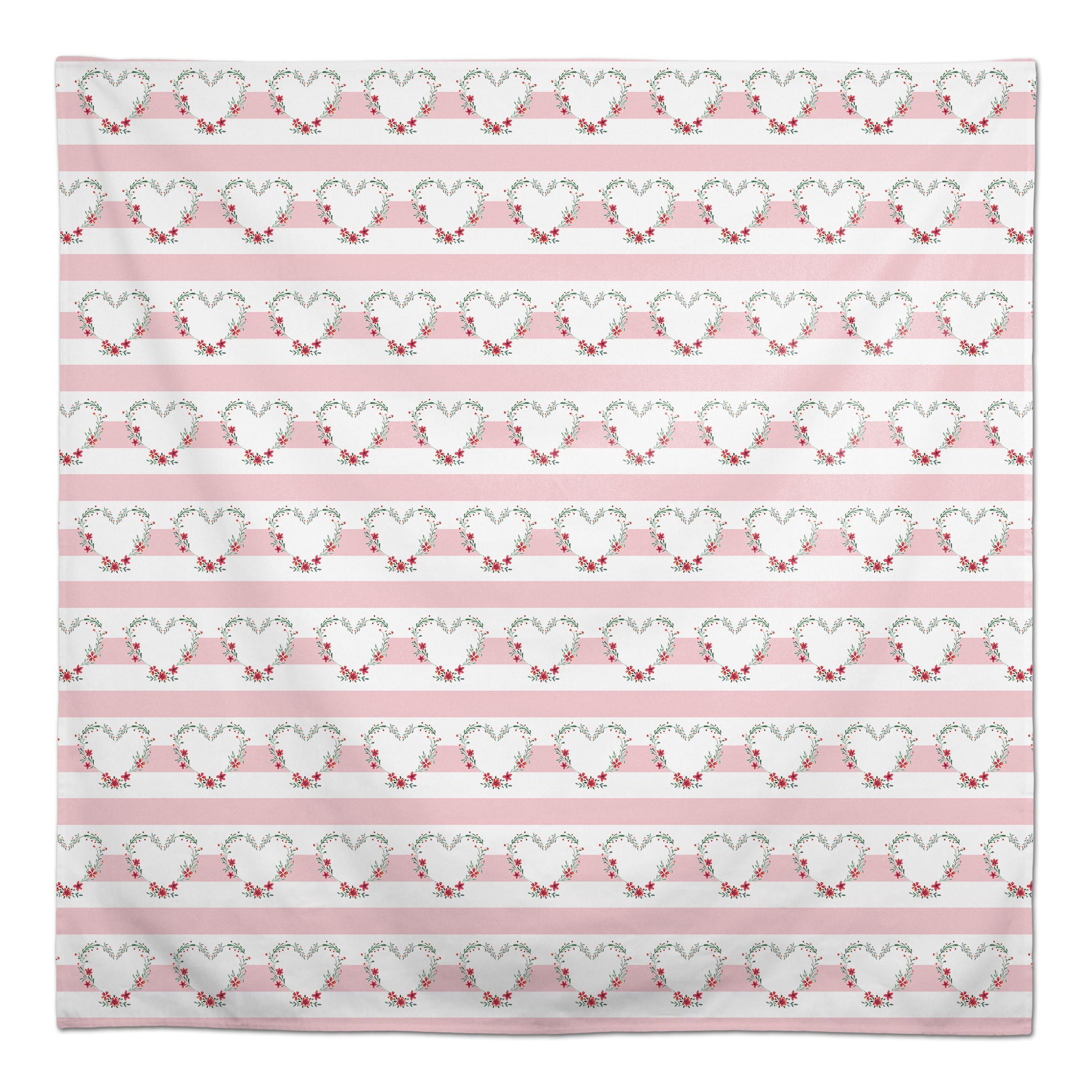 Floral Heart Pattern 58" x 58" Tablecloth