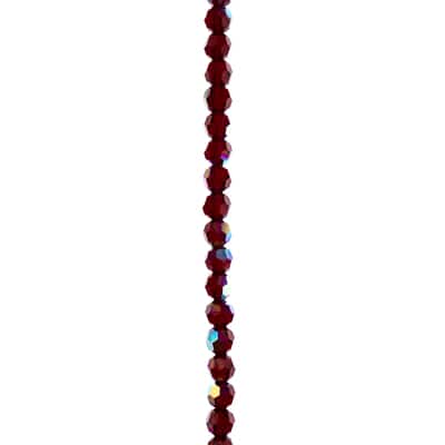 Preciosa Siam AB Glass Crystal Round Beads, 4mm by Bead Landing™