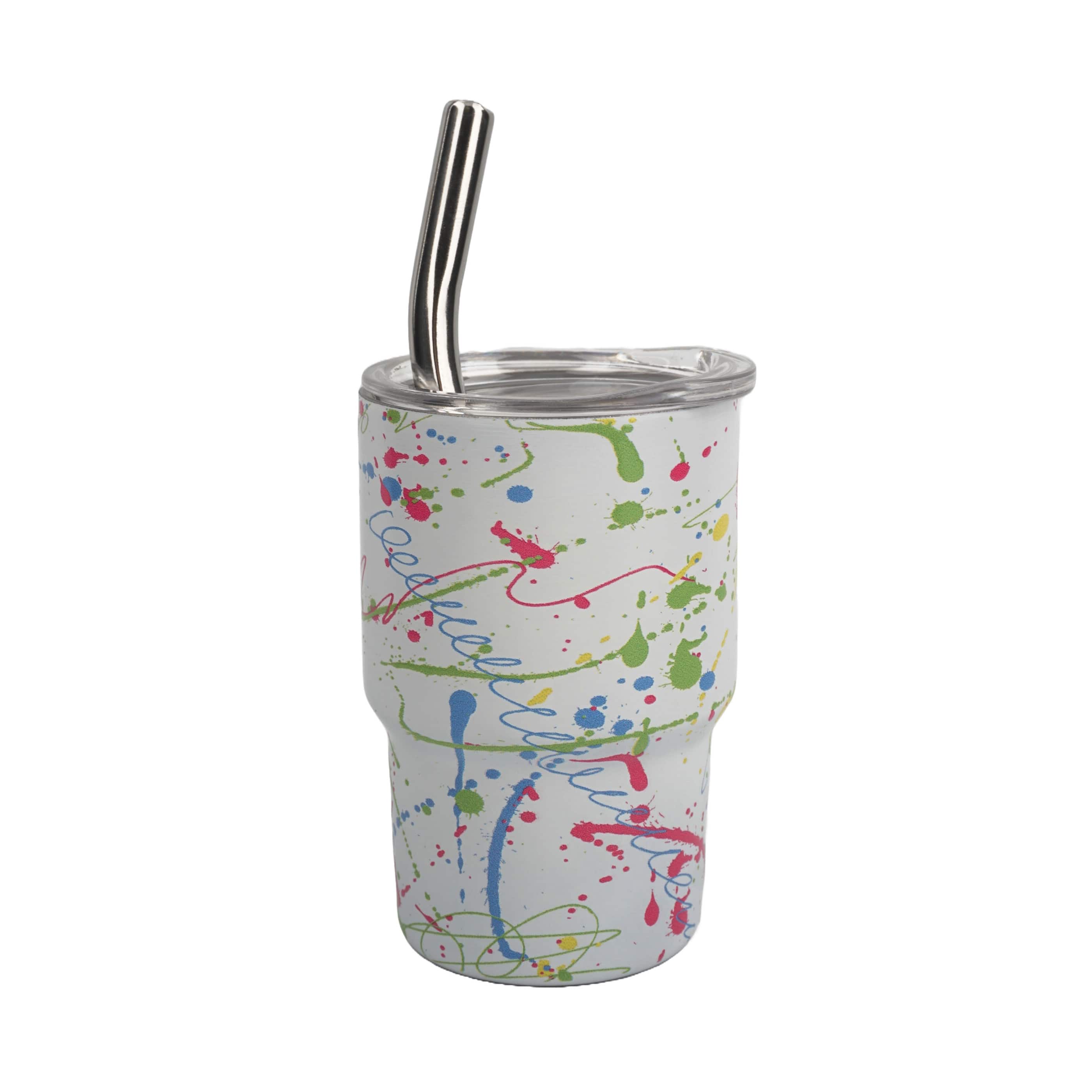 3oz. Mini White Splatter Stainless Steel Insulated Tumbler by Ashland®