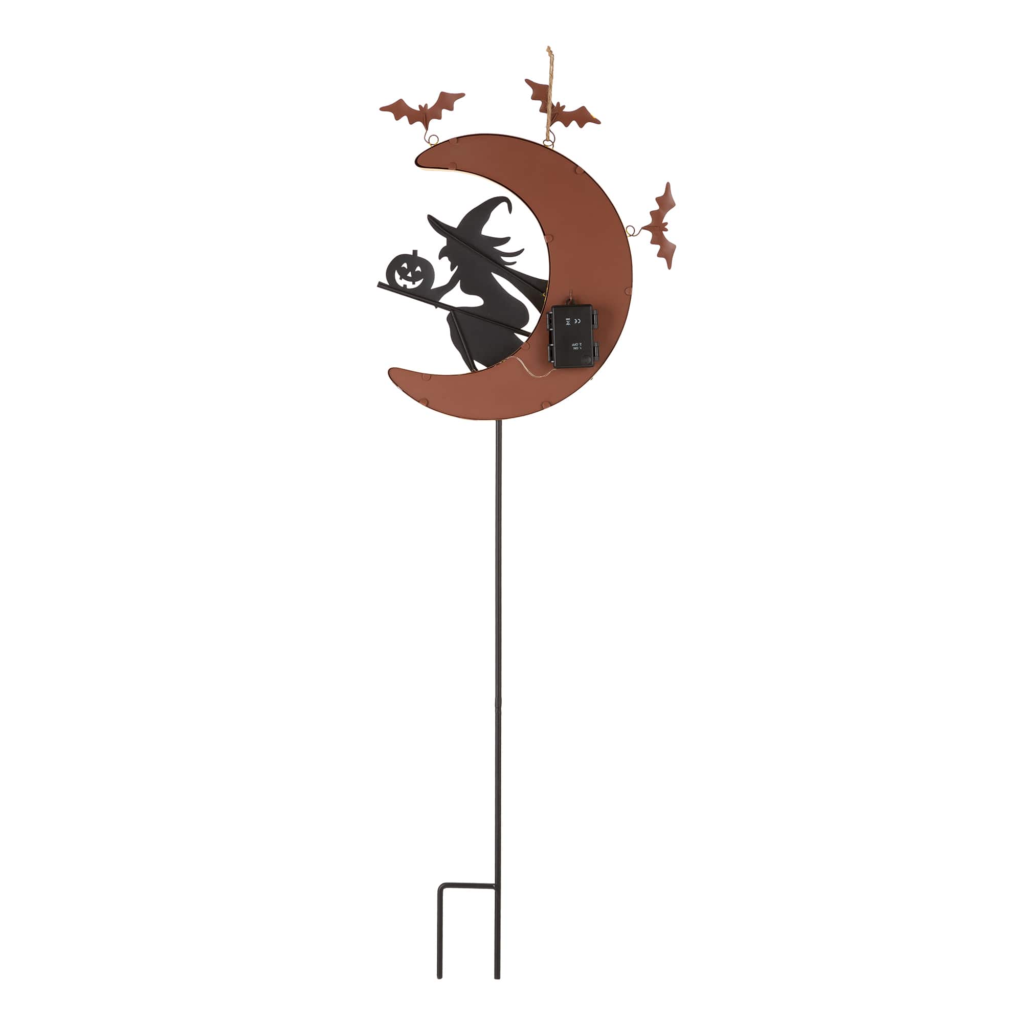 Glitzhome® 45" Lighted Metal Halloween Moon Yard Stake