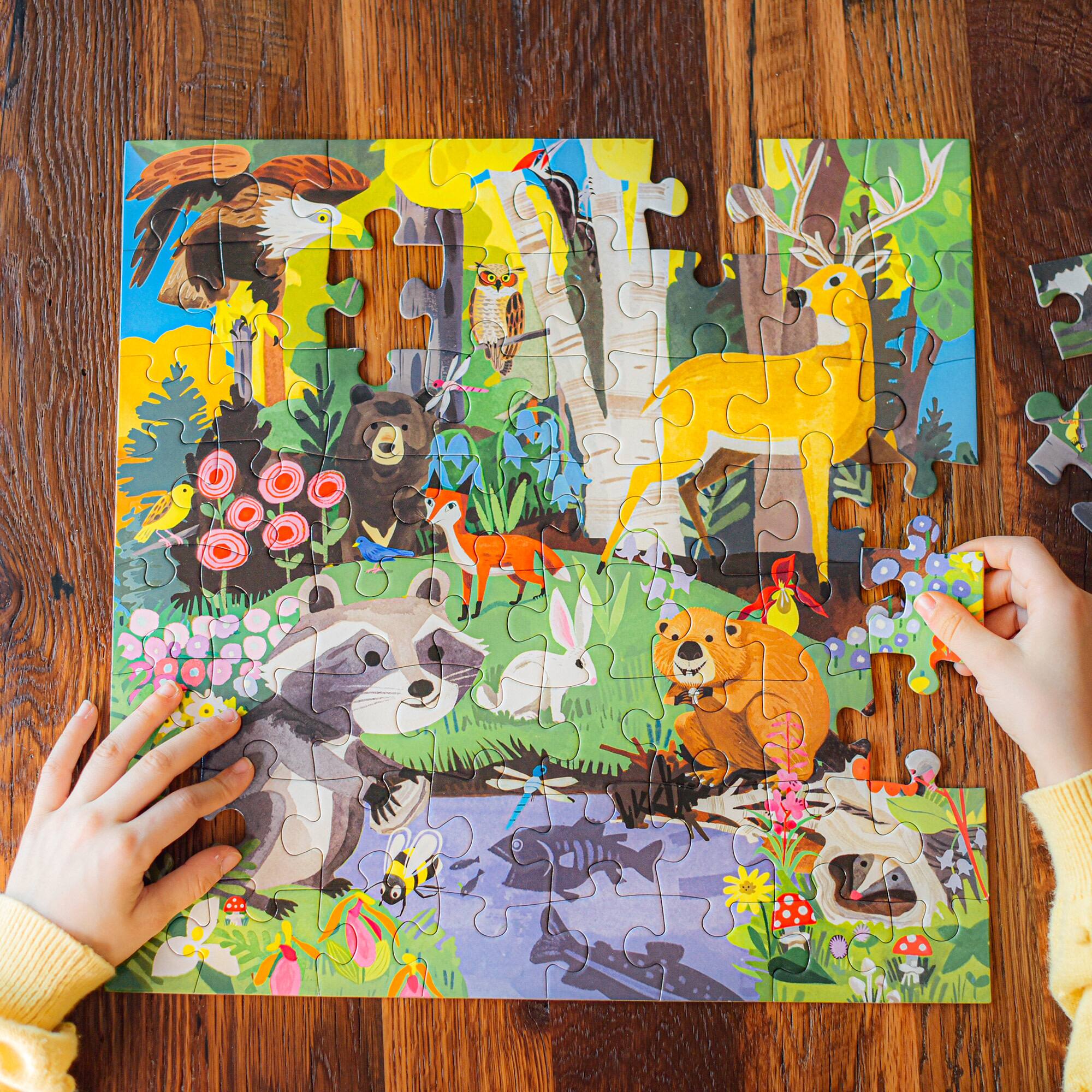 eeBoo Woodland 64 Piece Jigsaw Puzzle