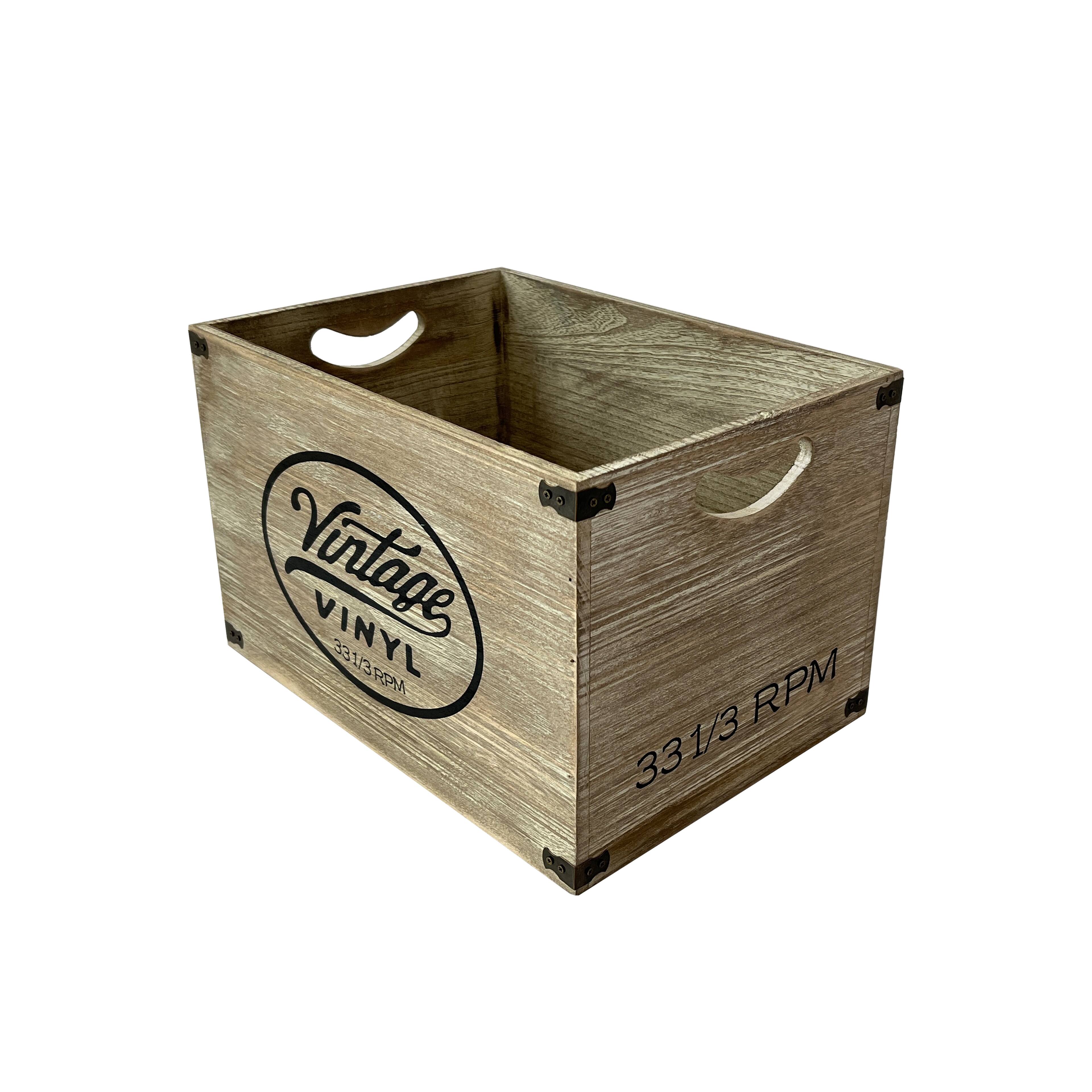 Vintage Vinyl Wood Crate by Ashland® Michaels