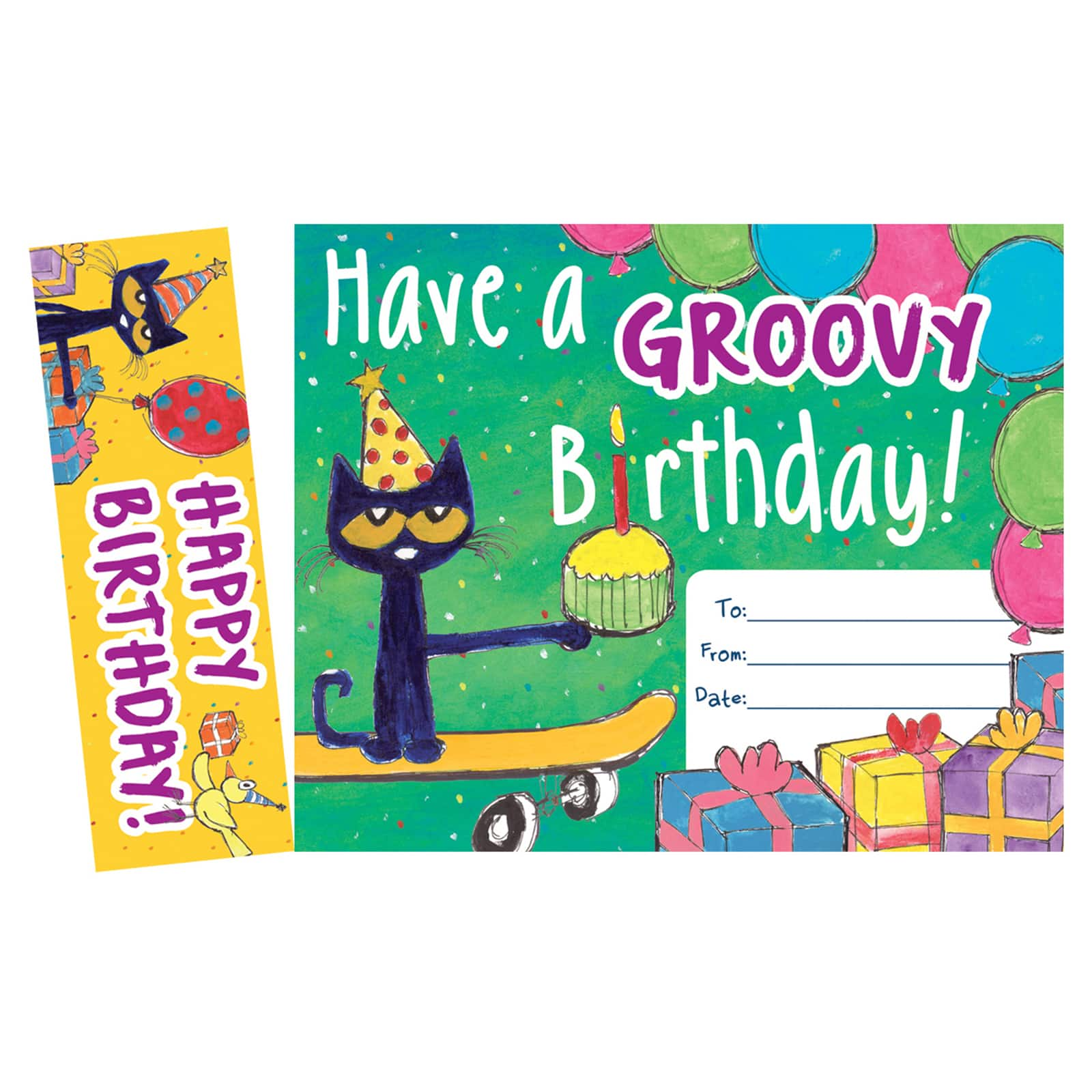 Edupress&#xAE; Pete the Cat Groovy Birthday Bookmark Awards, 3 Packs of 30