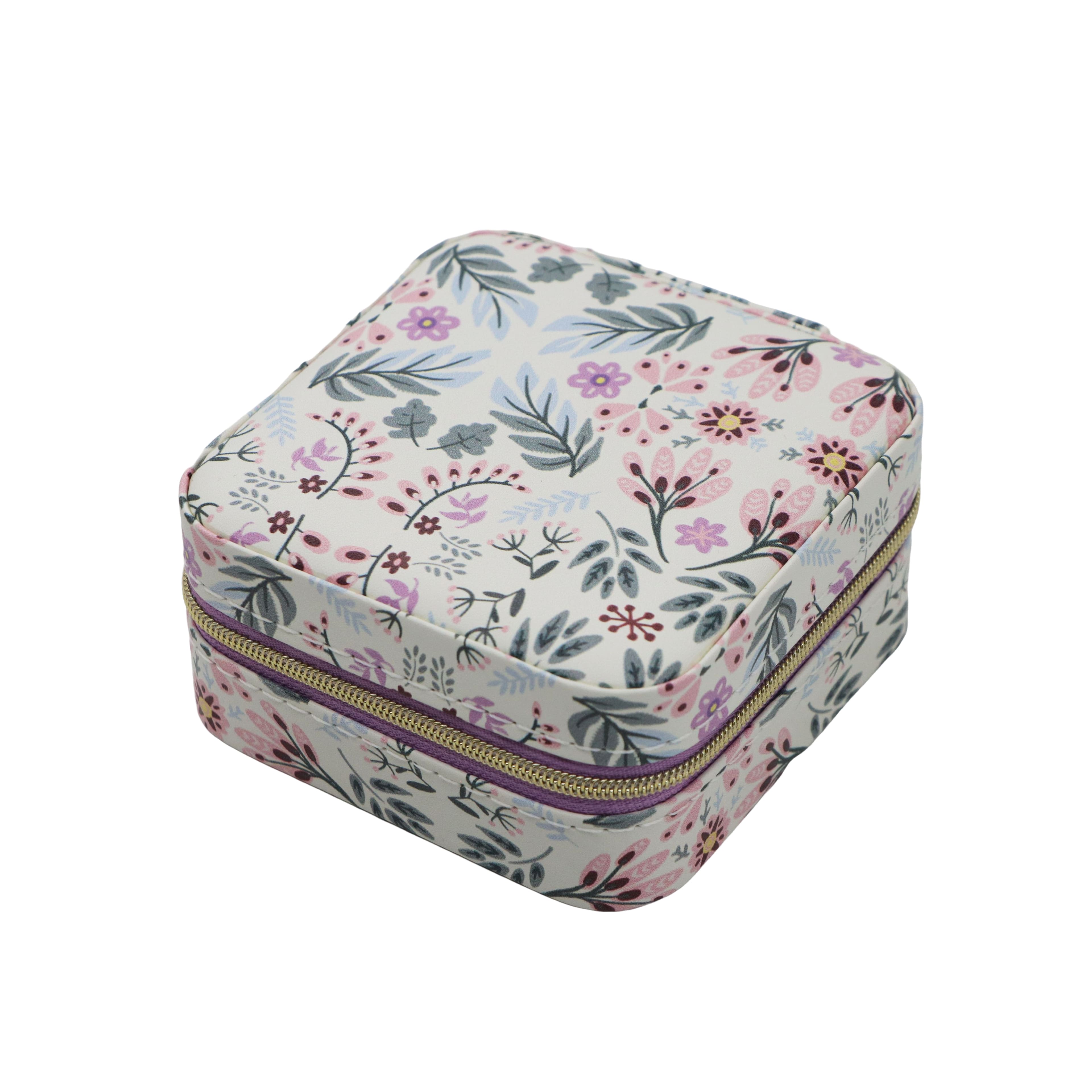Assorted Floral Square Jewellery Zip Case, 1pc. by Fab Finds