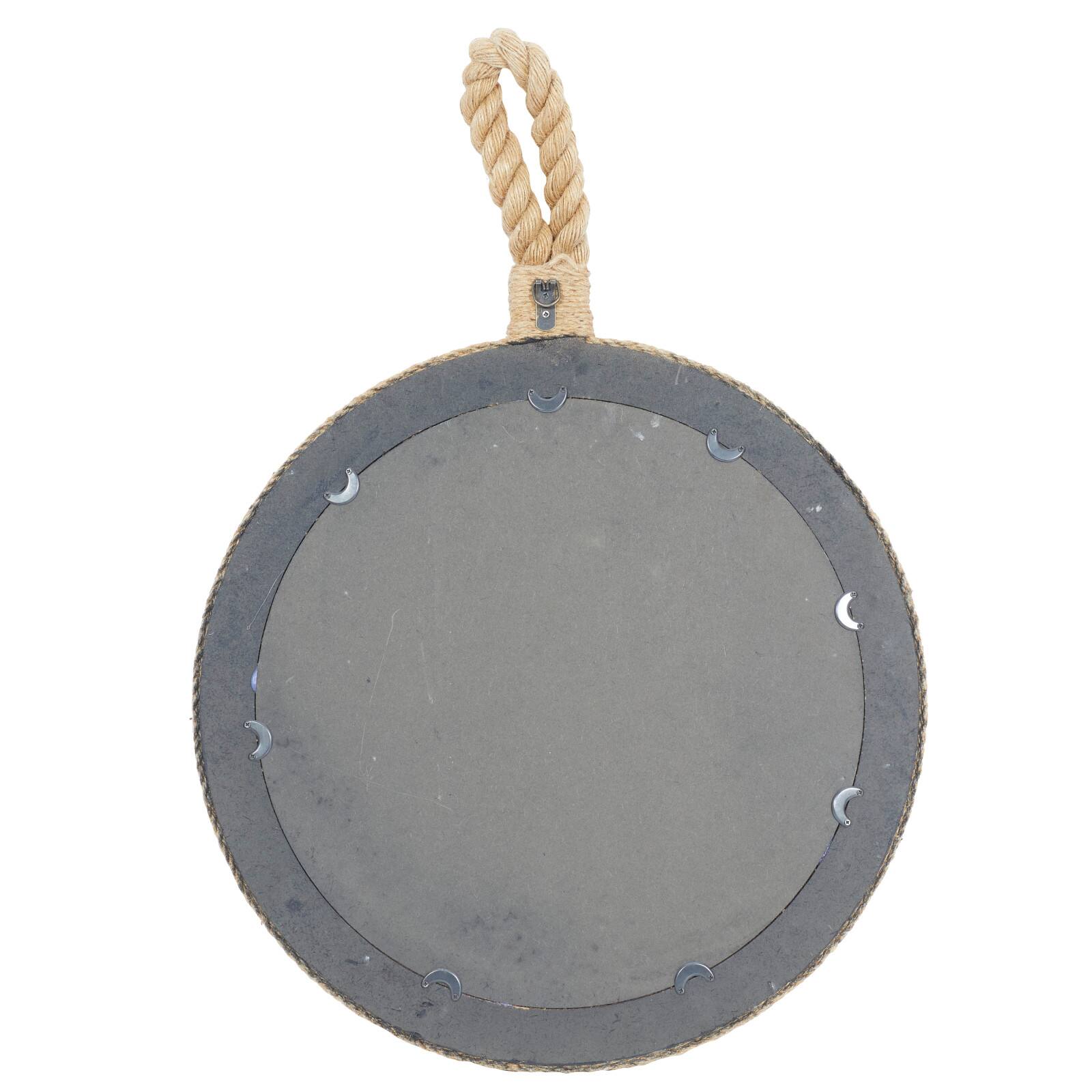 34" Tan Round Coastal Wall Mirror