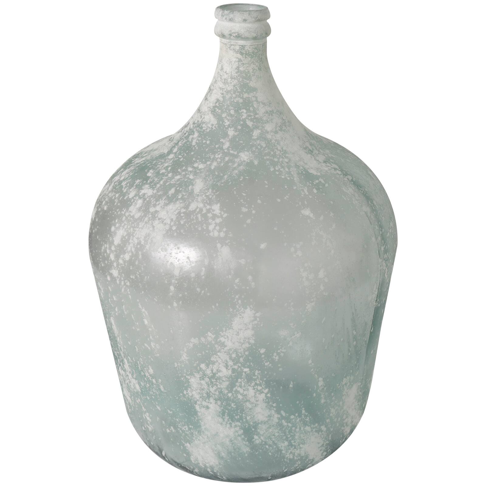 22" Frosted Clear Spanish Bottle Recycled Glass Vase