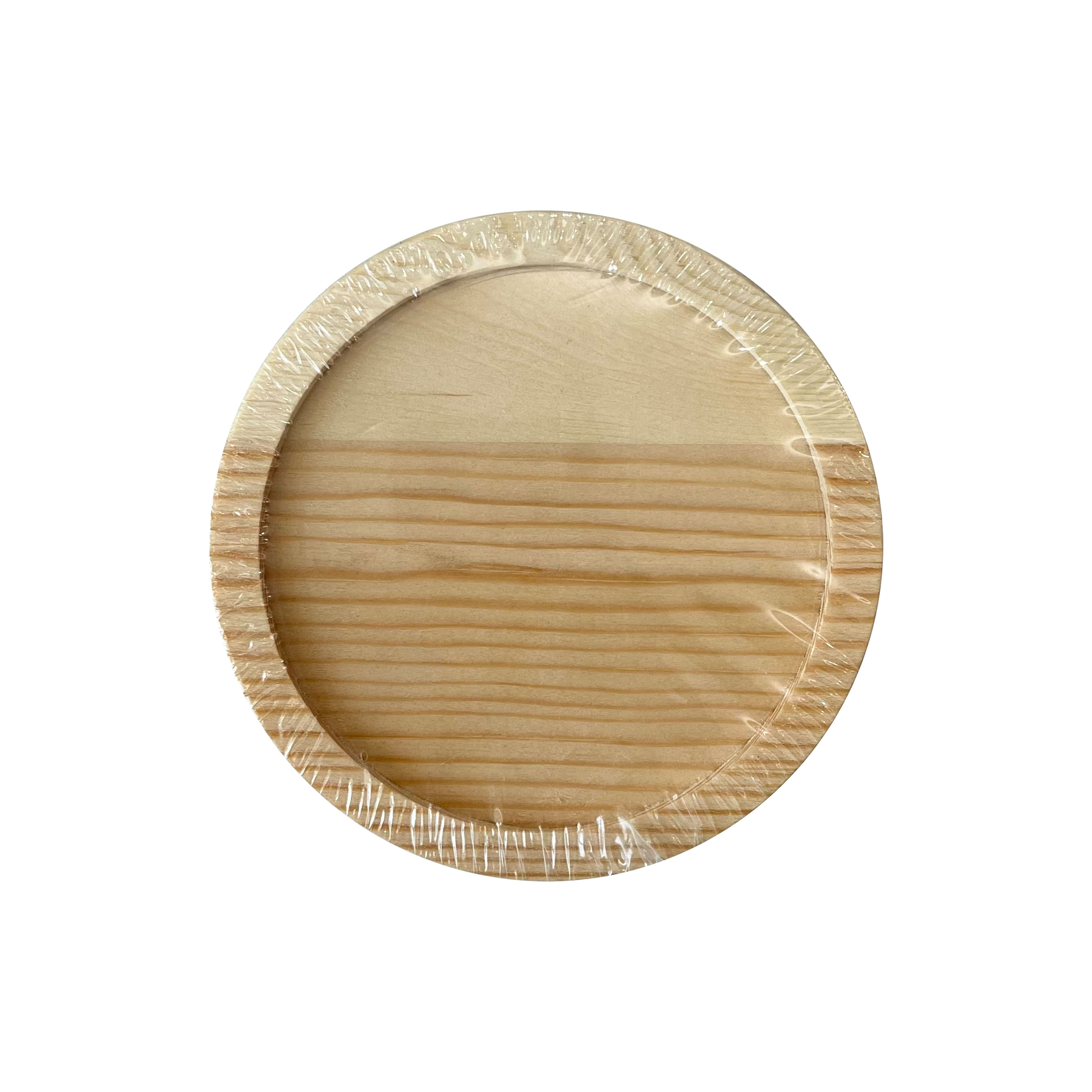 Round Welled Pinewood Coasters, 4ct. by Make Market®