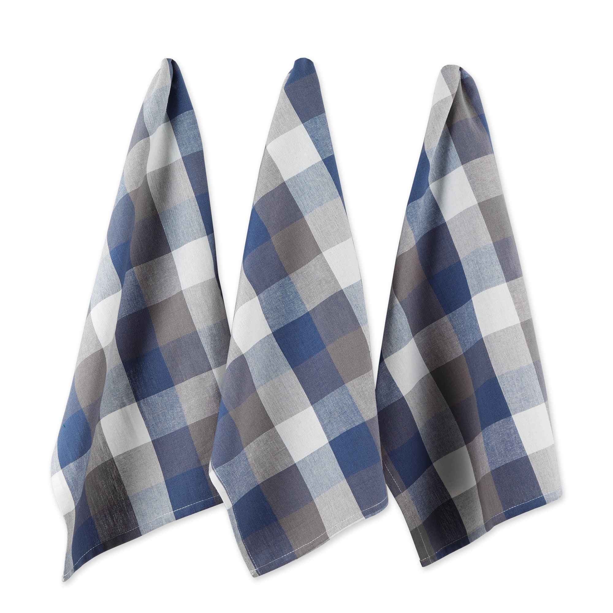 DII® Tri-Color Checkered Dish Towels, 3ct.