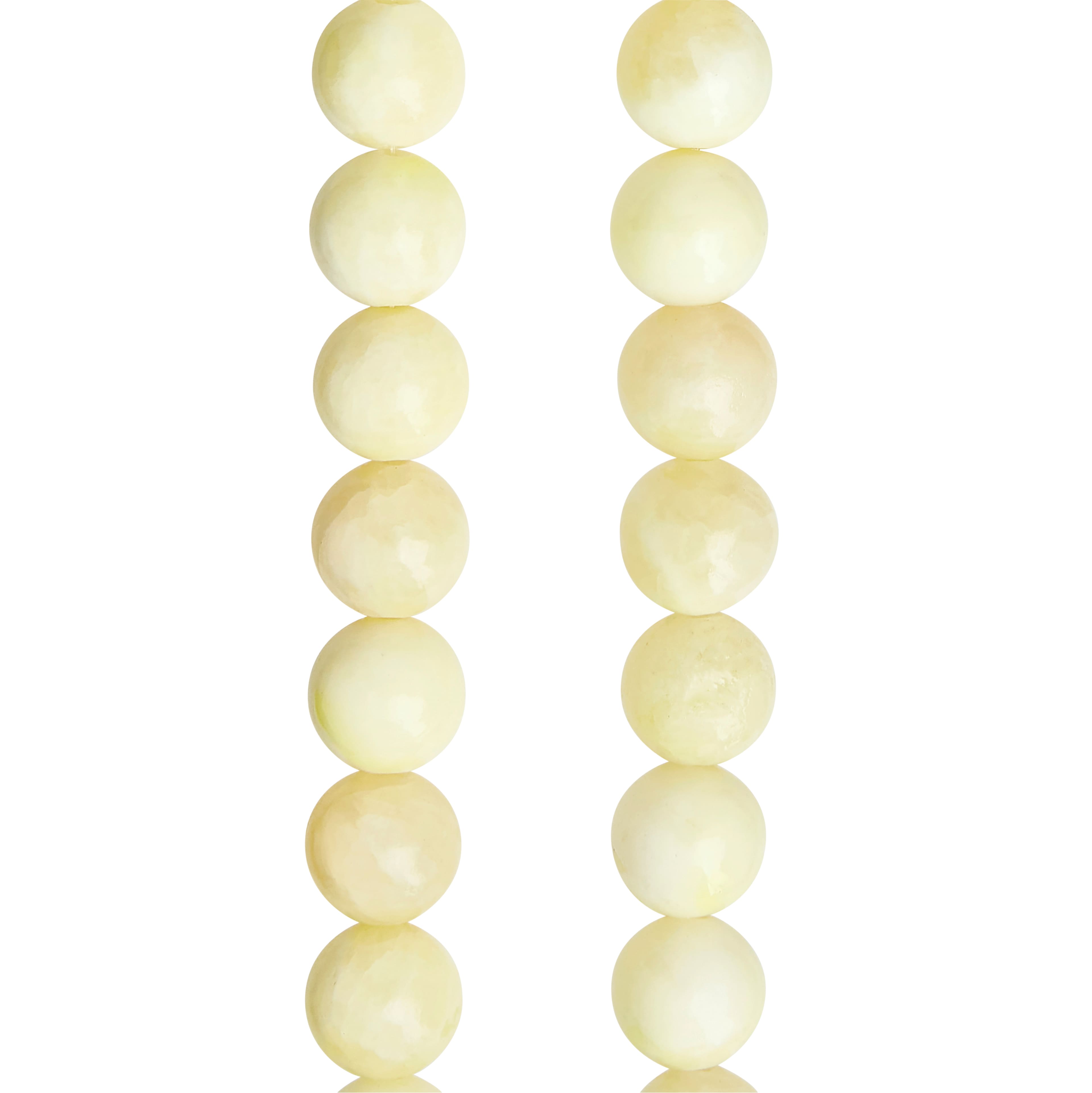 Cream Dyed Quartzite Round Beads, 10mm by Bead Landing™