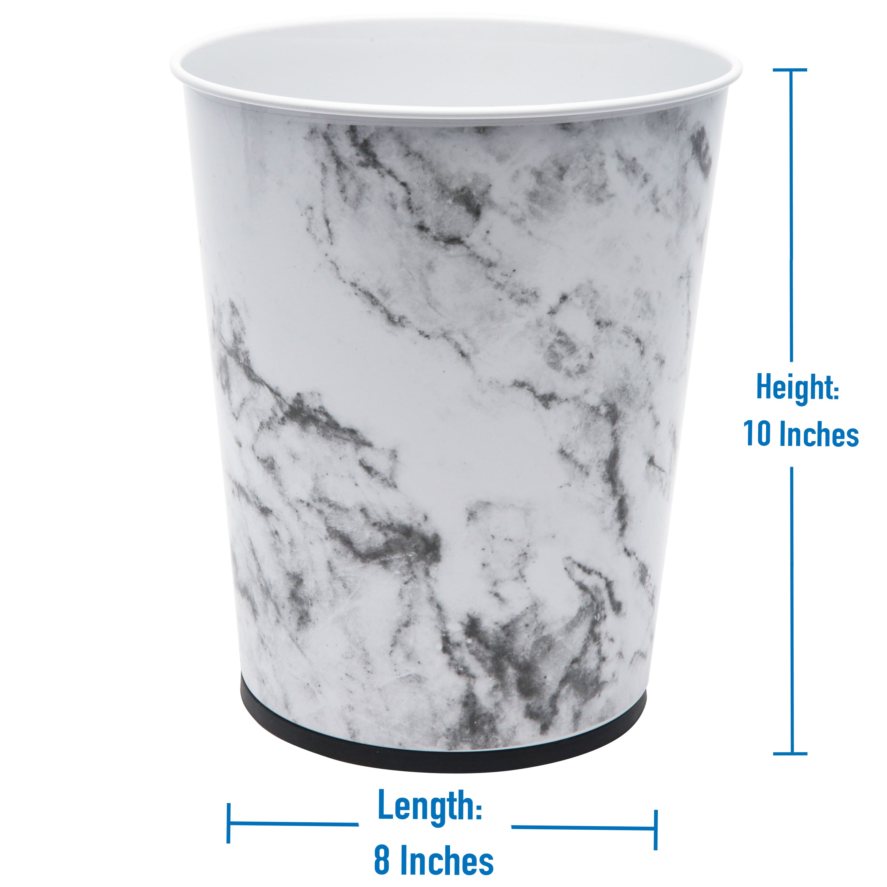 Bath Bliss Marble Stainless Steel Trash Can