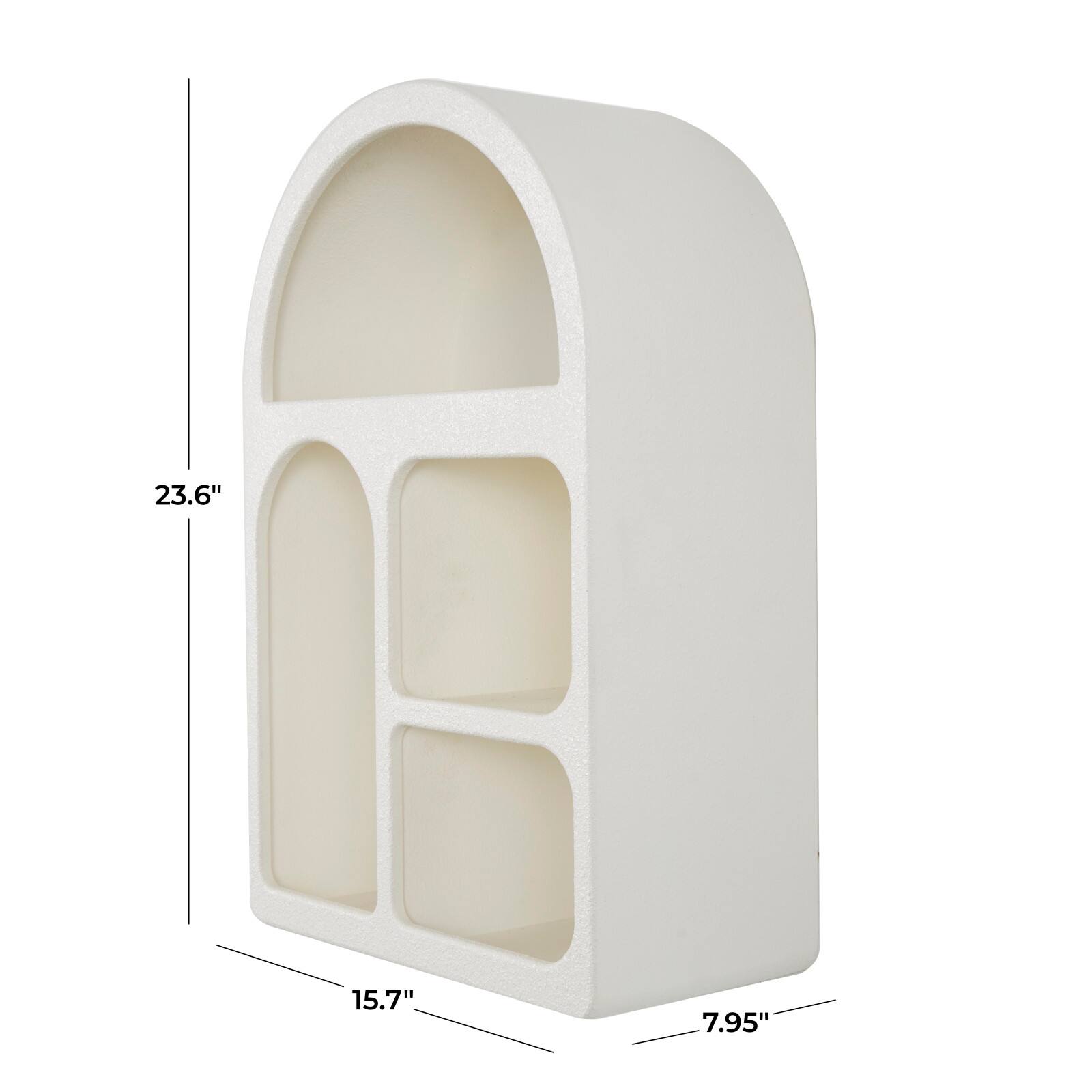 24&#x22; Cream Geometric Arched Wall Shelf