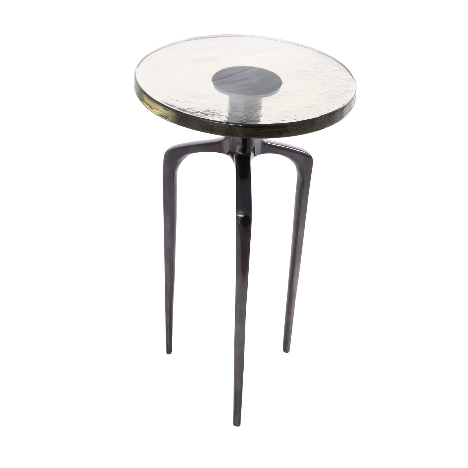 22&#x22; Accent Table with Textured Glass Tabletop