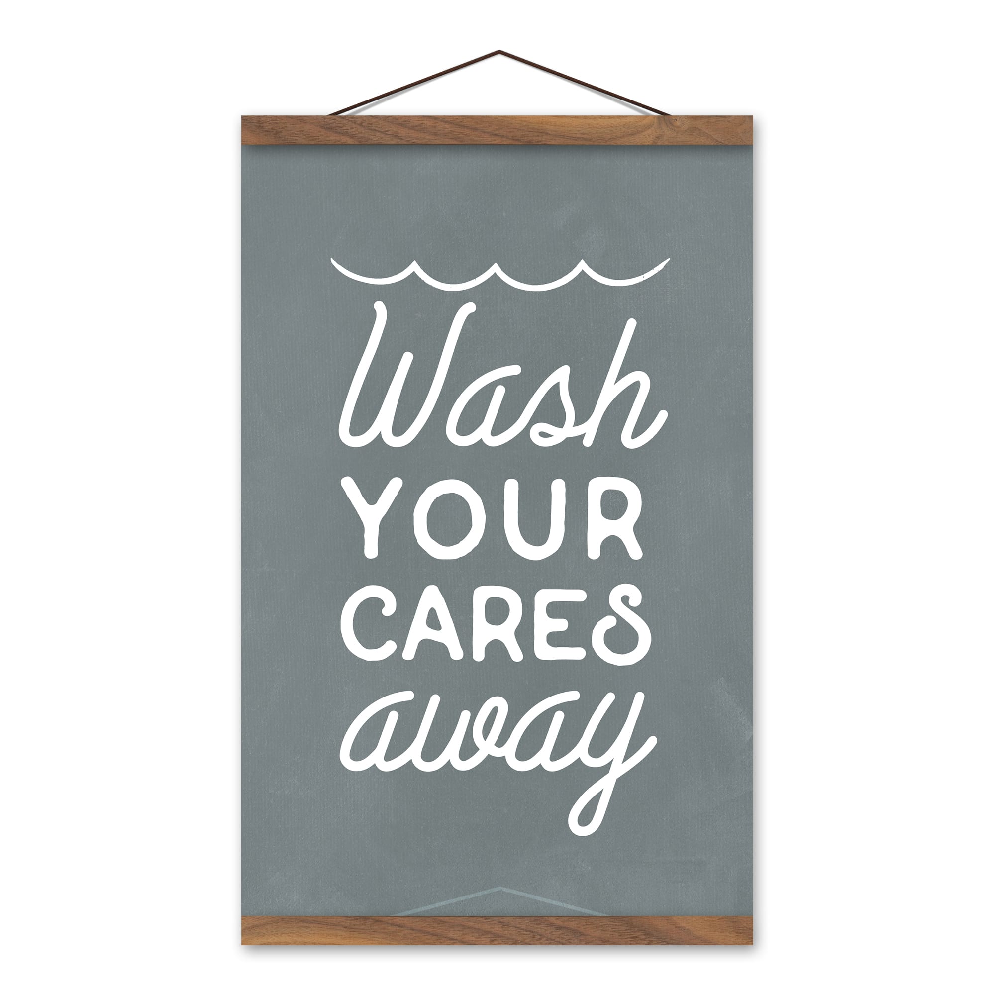 Wash Your Cares Away 12" x 18" Teak Hanging Canvas