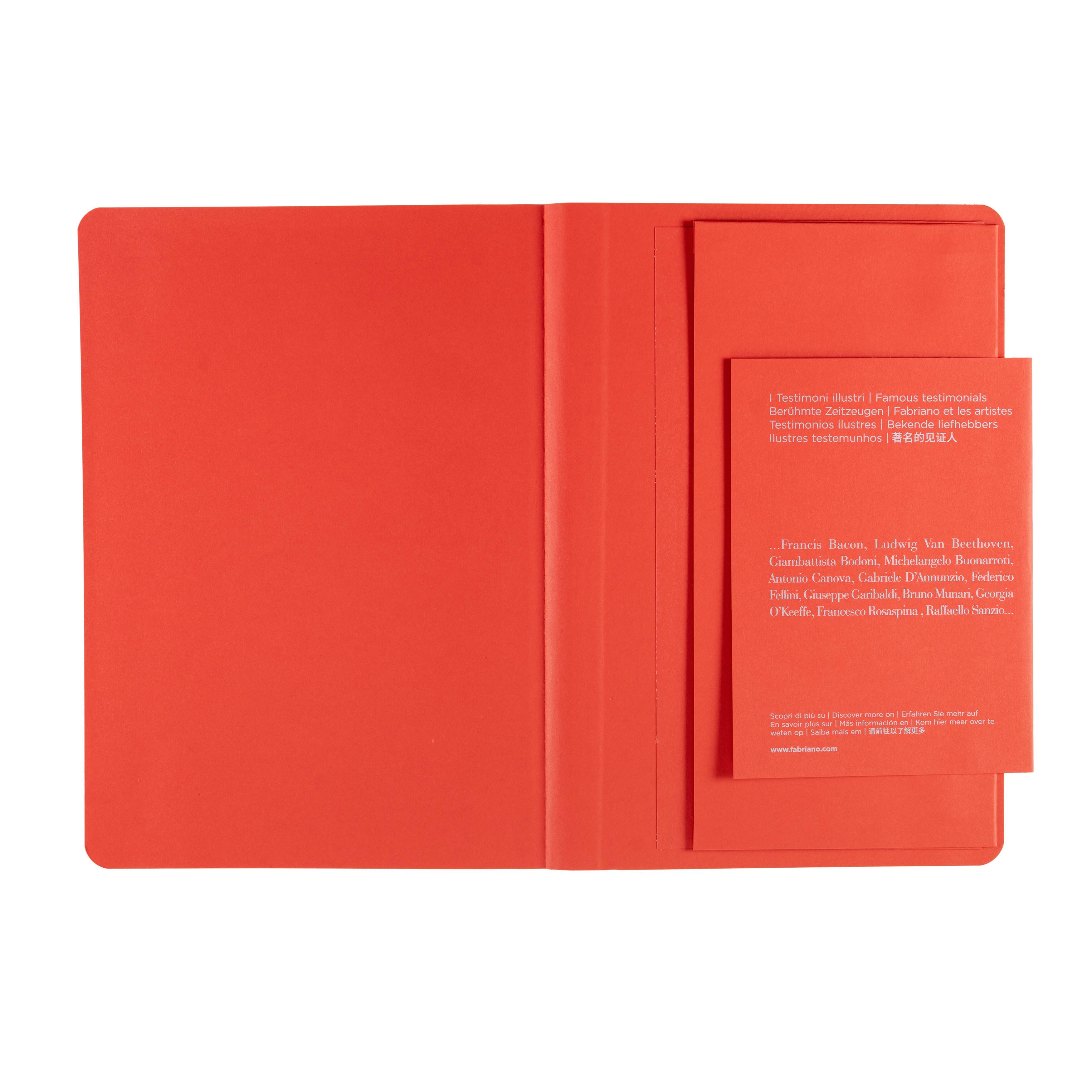 Fabriano® EcoQua Plus A5 Dotted Red Fabric-Bound Notebook
