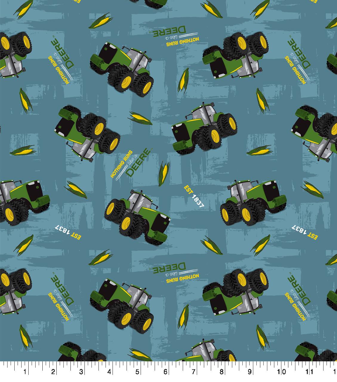 John Deere Slogans Cotton Fabric