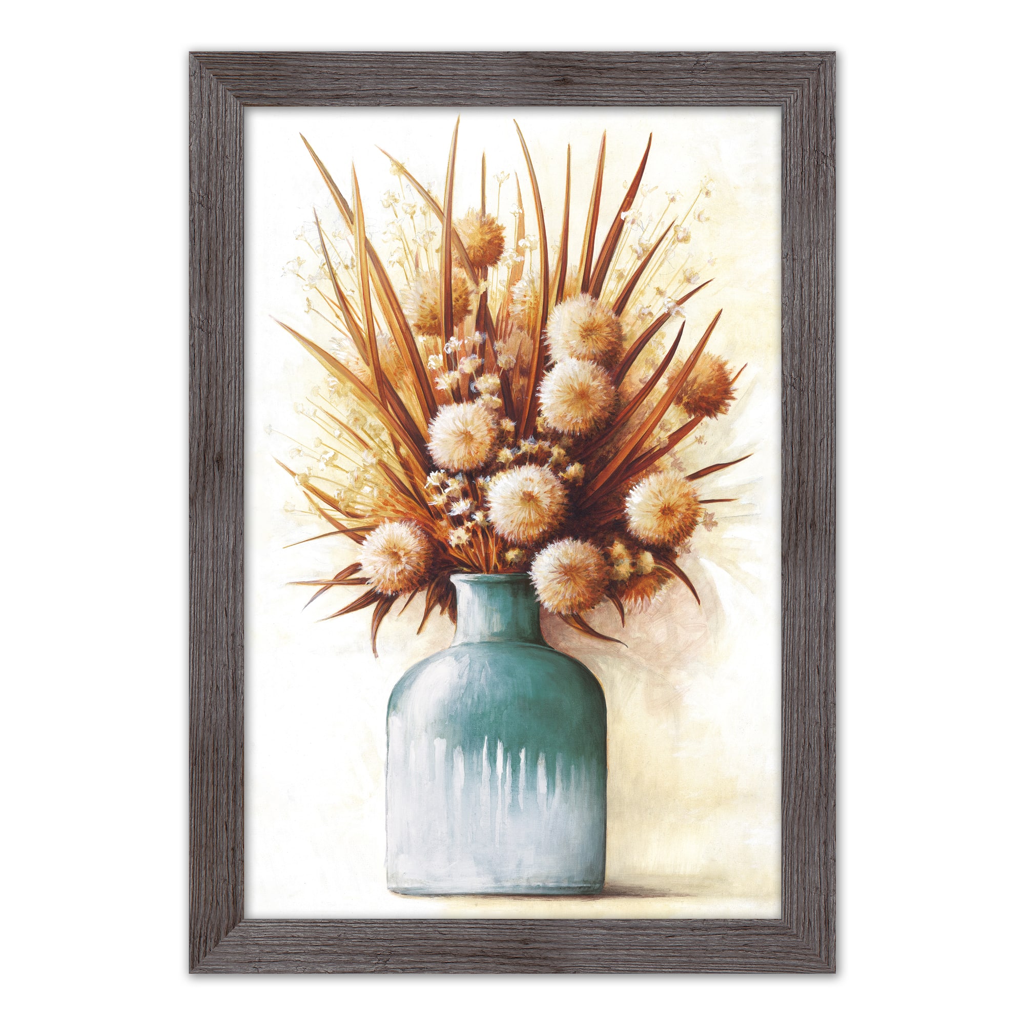 Teal Harvest Still Life Western Gray Framed Print