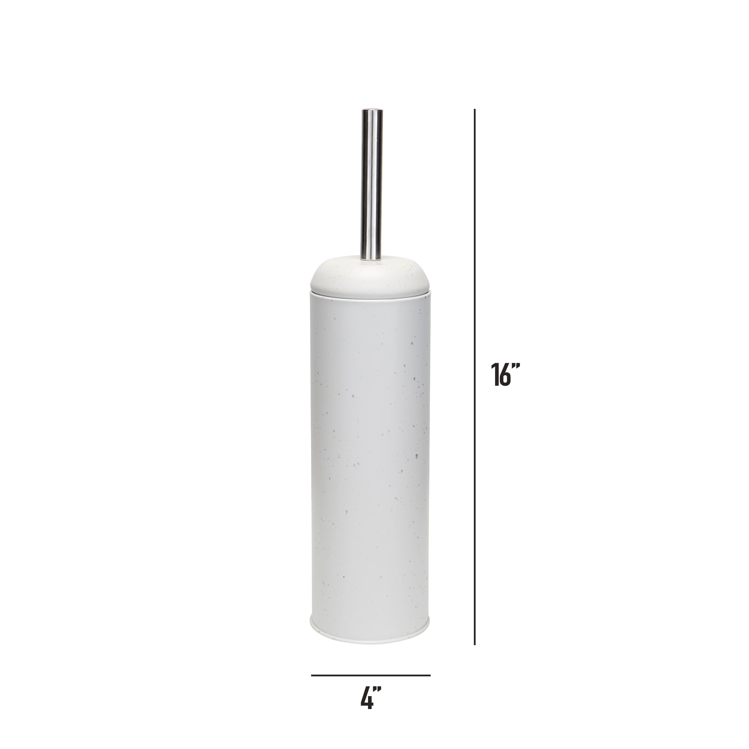 Elle D&#xE9;cor White &#x26; Silver Speckled Toilet Brush &#x26; Holder