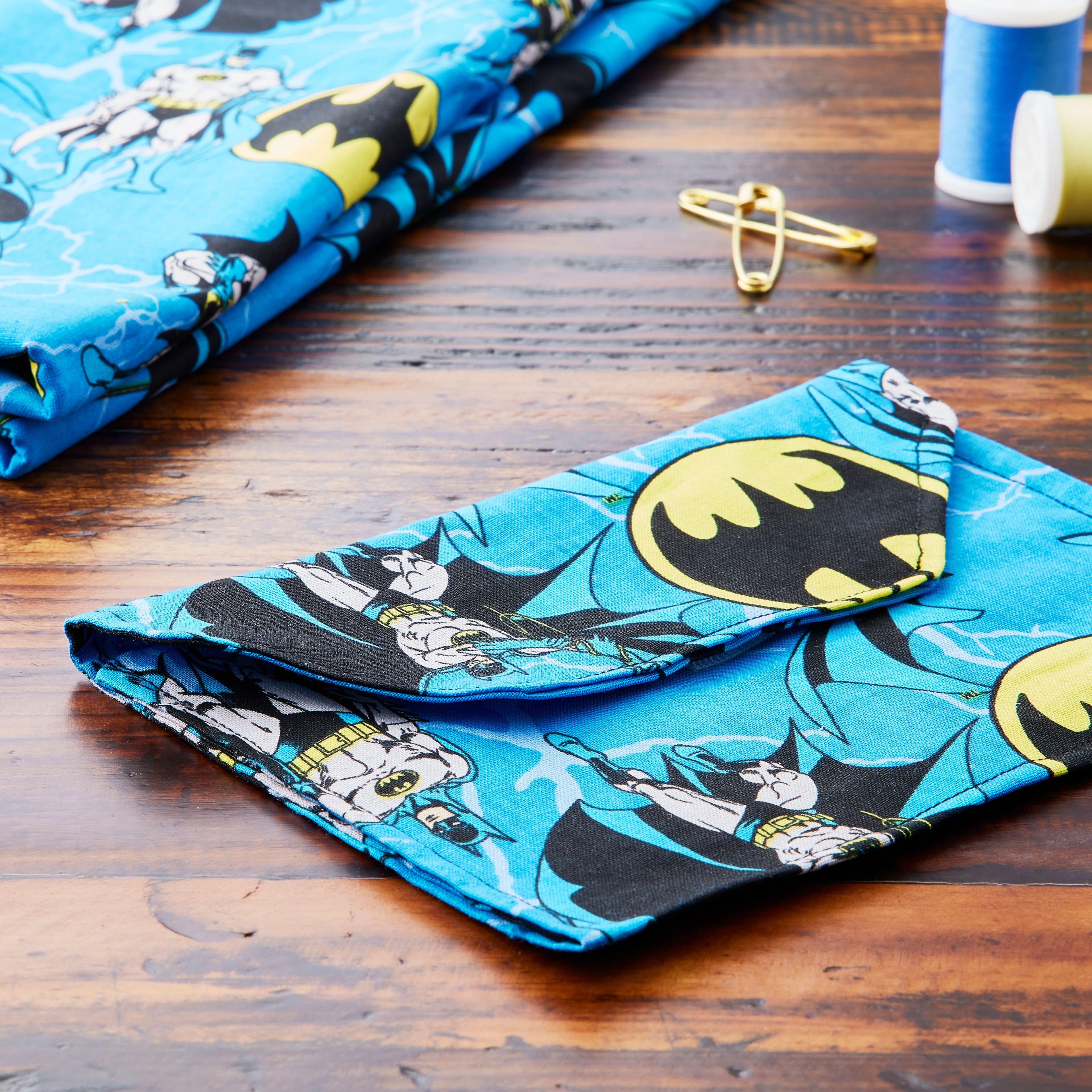 Camelot® Fabrics Batman™ with Rope on Blue Cotton Fabric