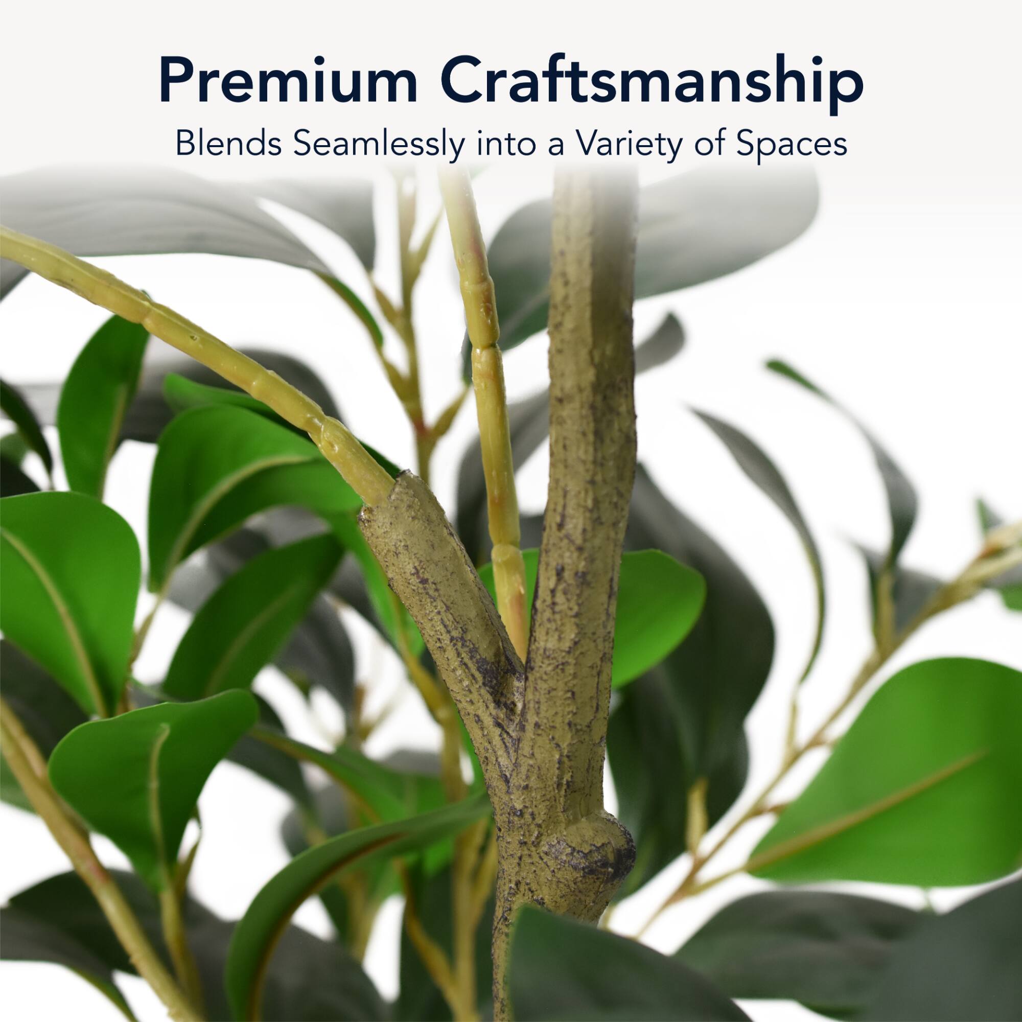 American Art Decor 5ft Artificial Pea Tree in Cement Pot Faux Plant