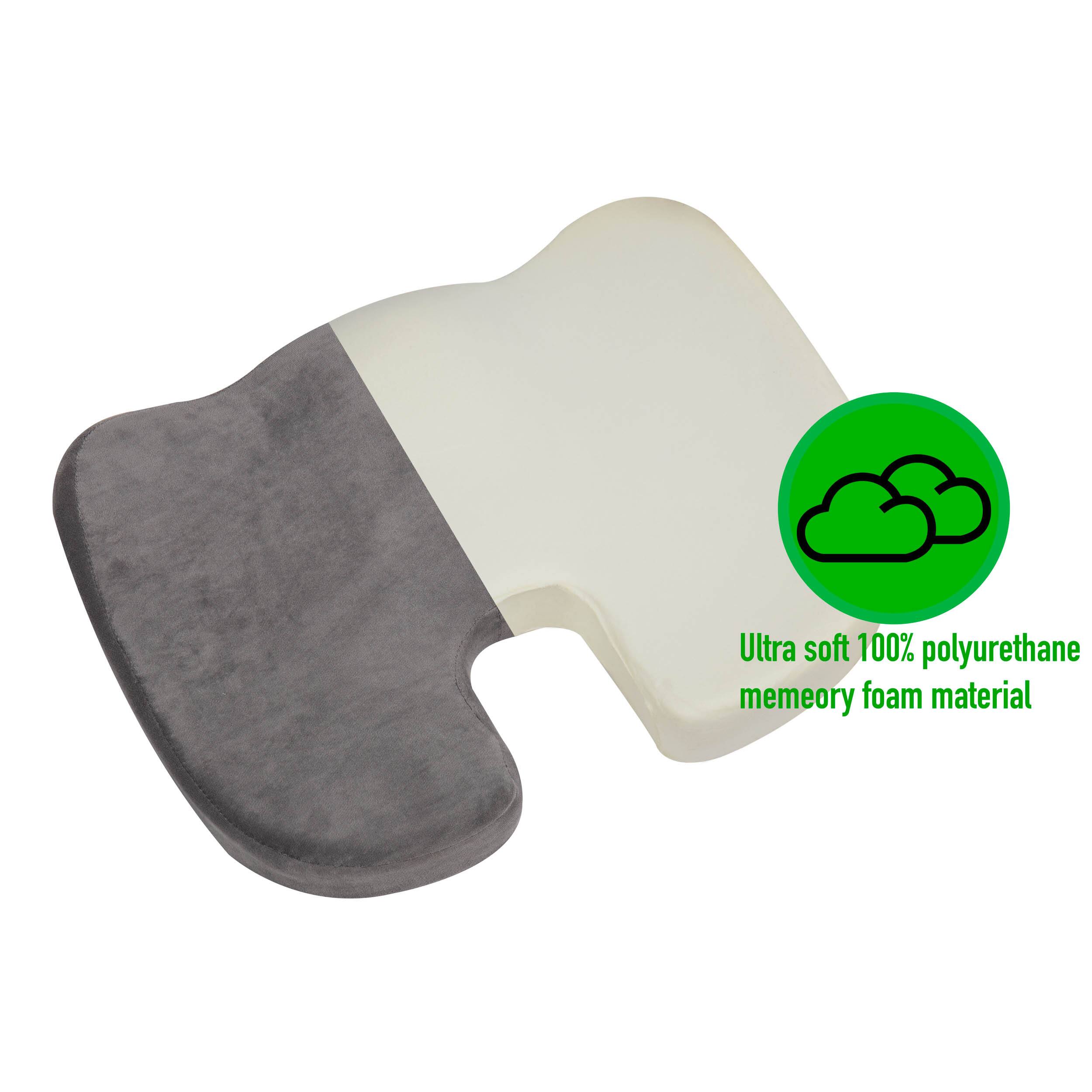Mind Reader 18" Gray Back Relief Memory Foam Seat Cushion