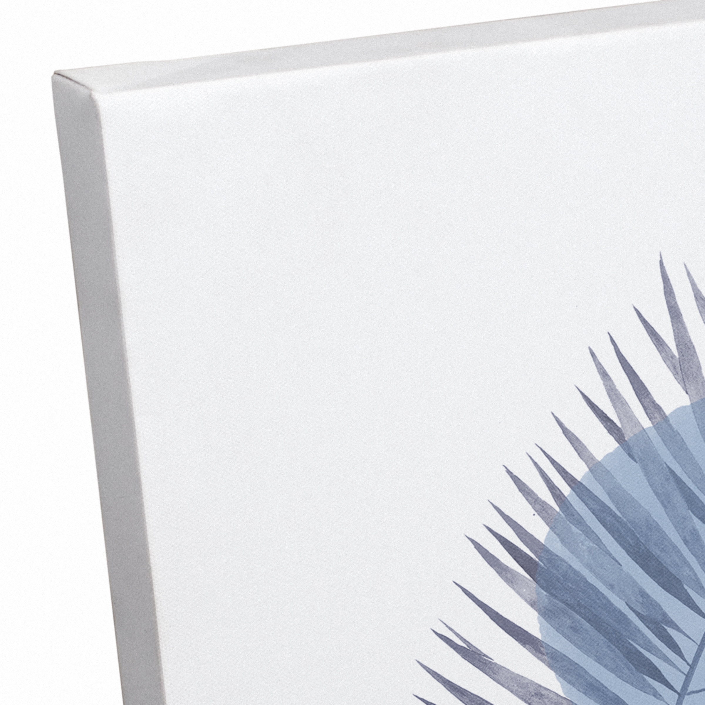 Blue Tropical Leaves Canvas Wall Art