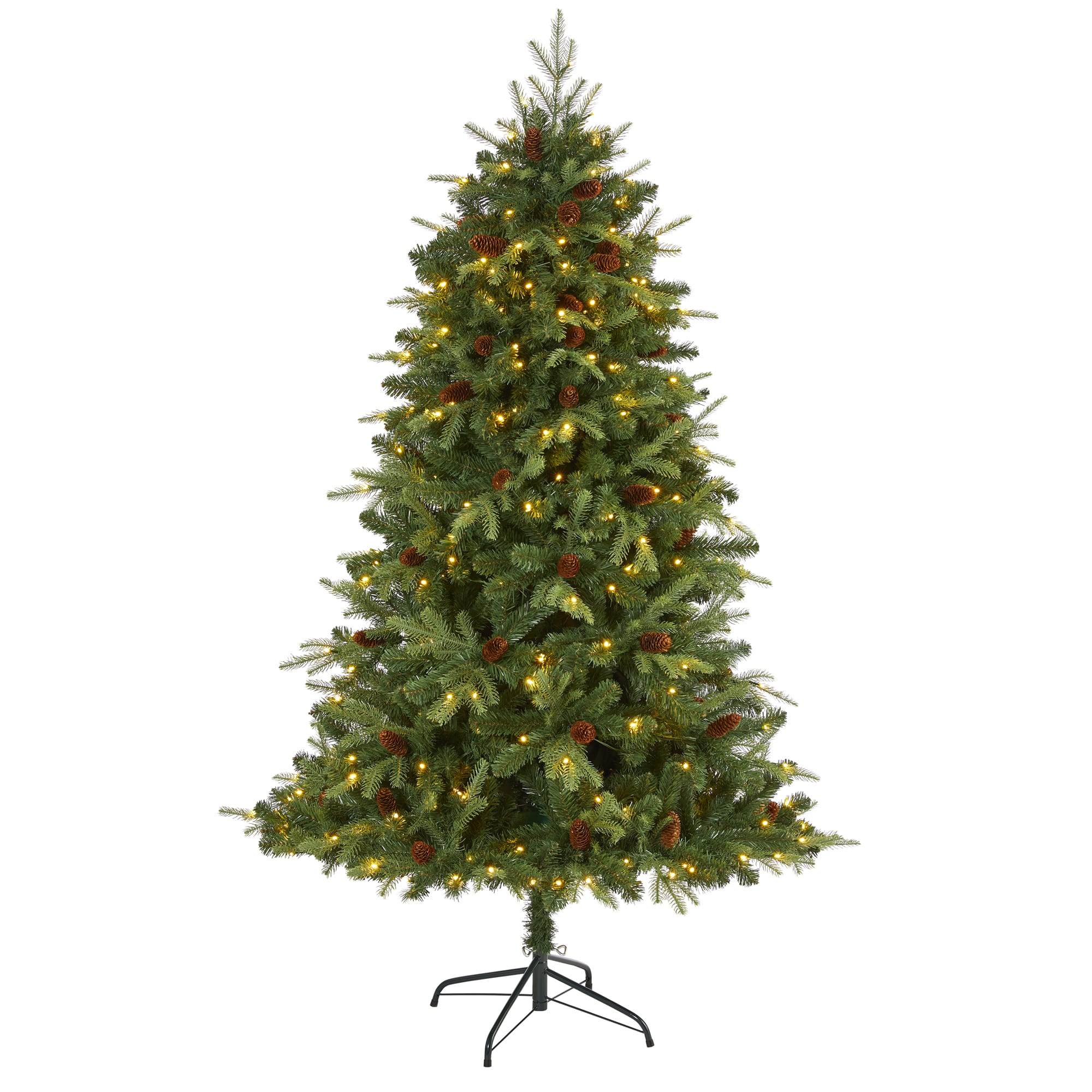 6ft. Pre-Lit Wellington Spruce Artificial Christmas Tree, Clear LED Lights