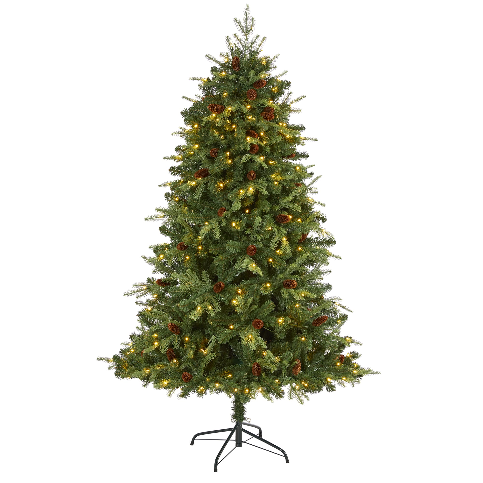 6ft. Pre-Lit Wellington Spruce Artificial Christmas Tree, Clear LED ...