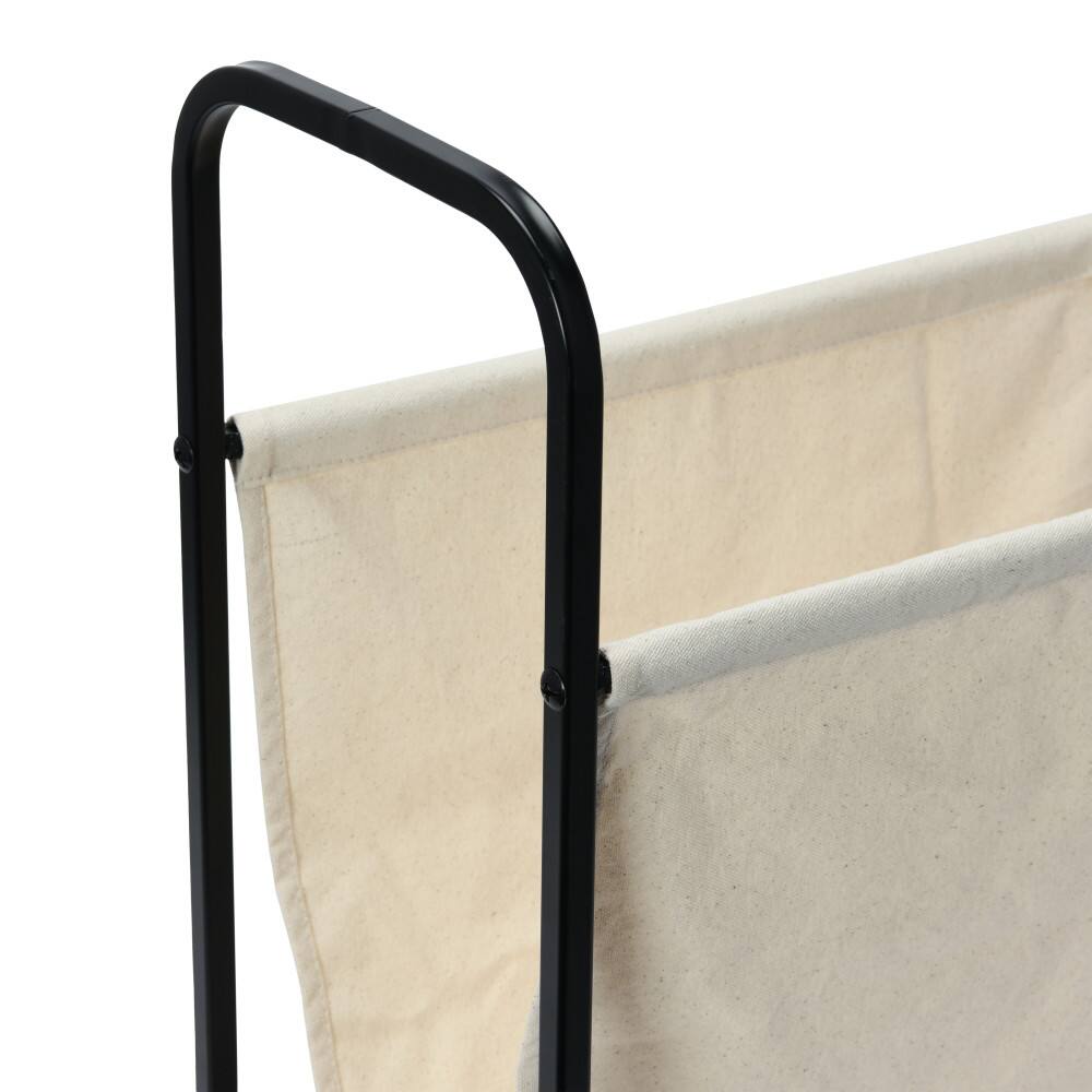 Household Essentials 20&#x22; Canvas &#x26; Metal Magazine Rack