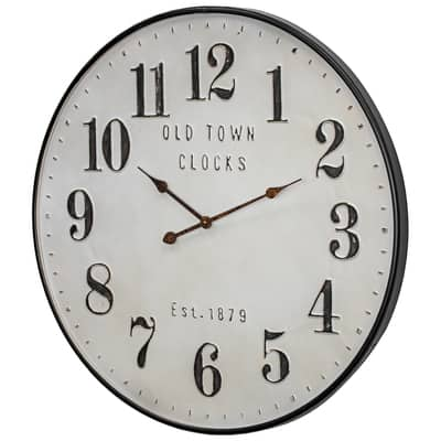 Old Town Clocks Vintage Oversized Metal Wall Clock - 31