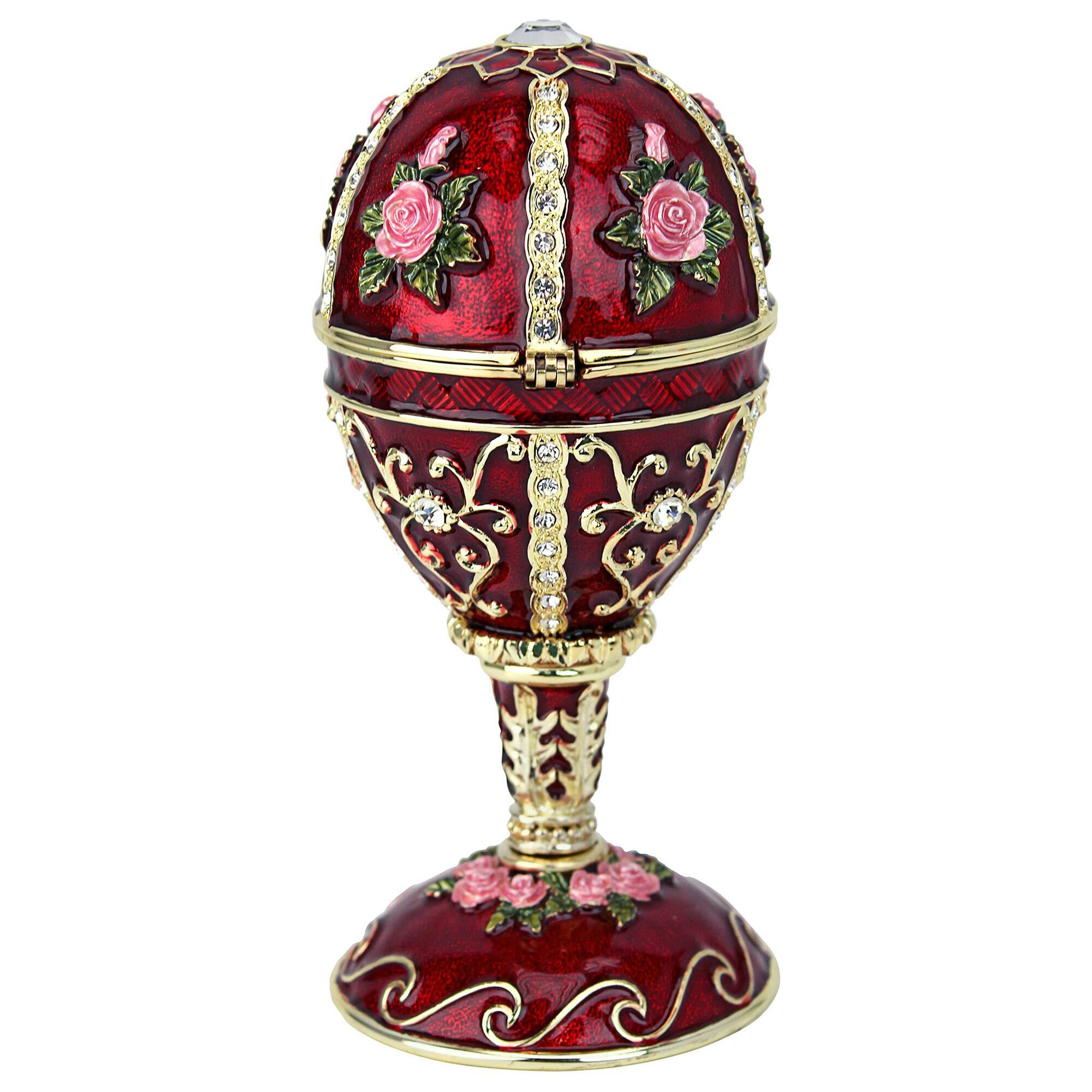 5" The Russian Rosette Rose Romanov Style Enameled Egg